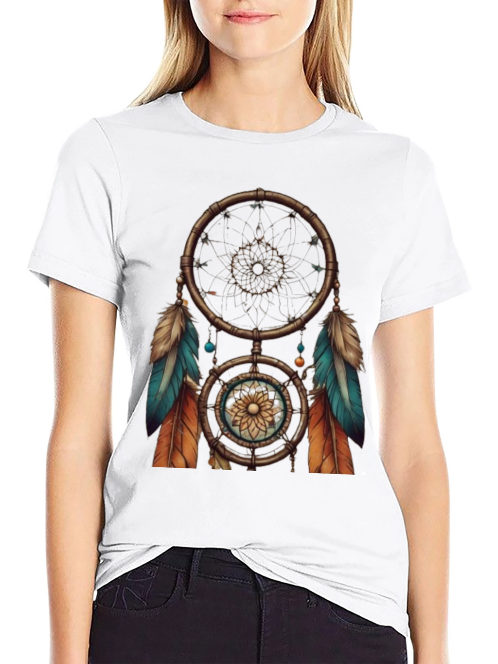 Dreamcatcher Graphic Tee - Black Cotton T-Shirt