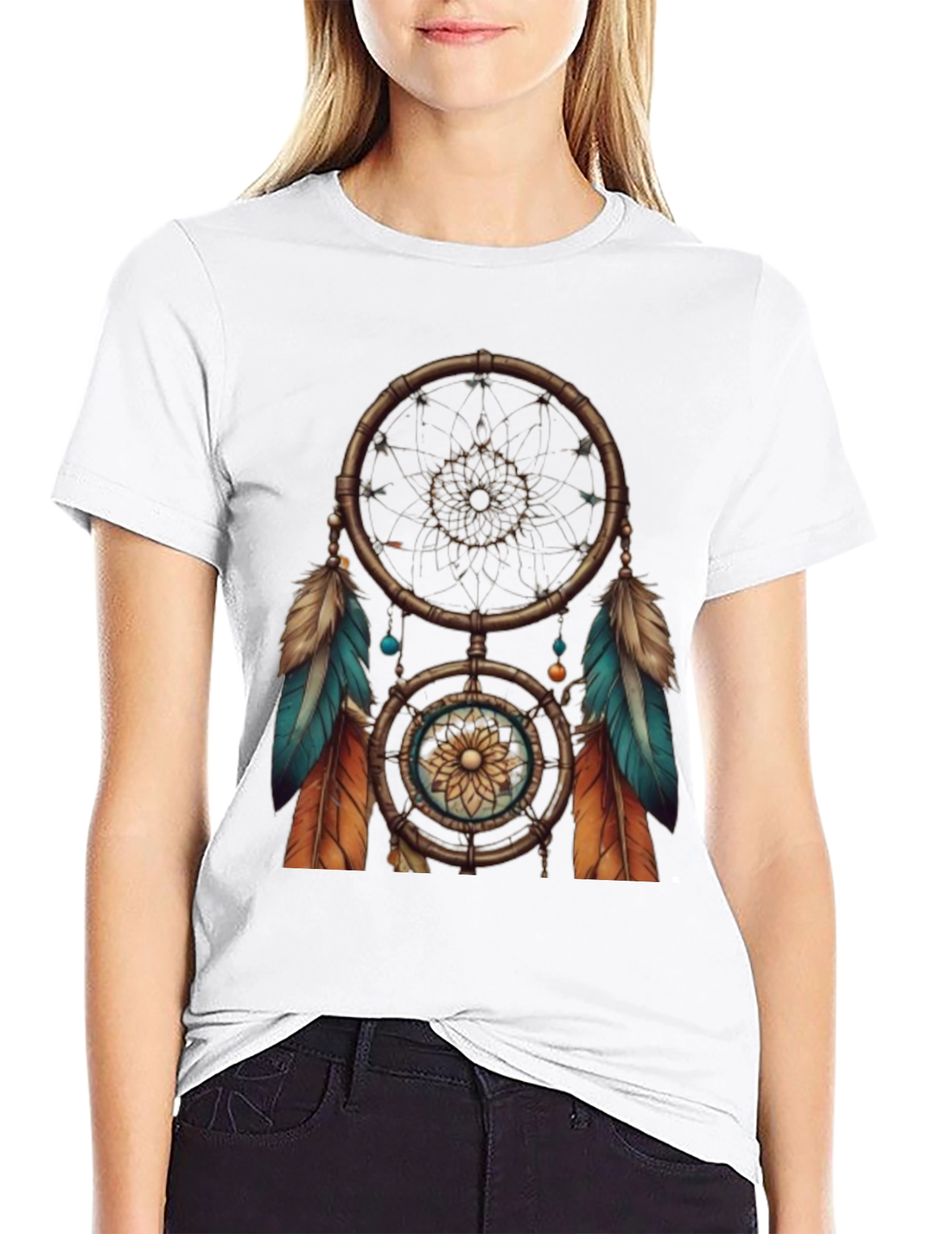 Dreamcatcher Graphic Tee - Black Cotton T-Shirt