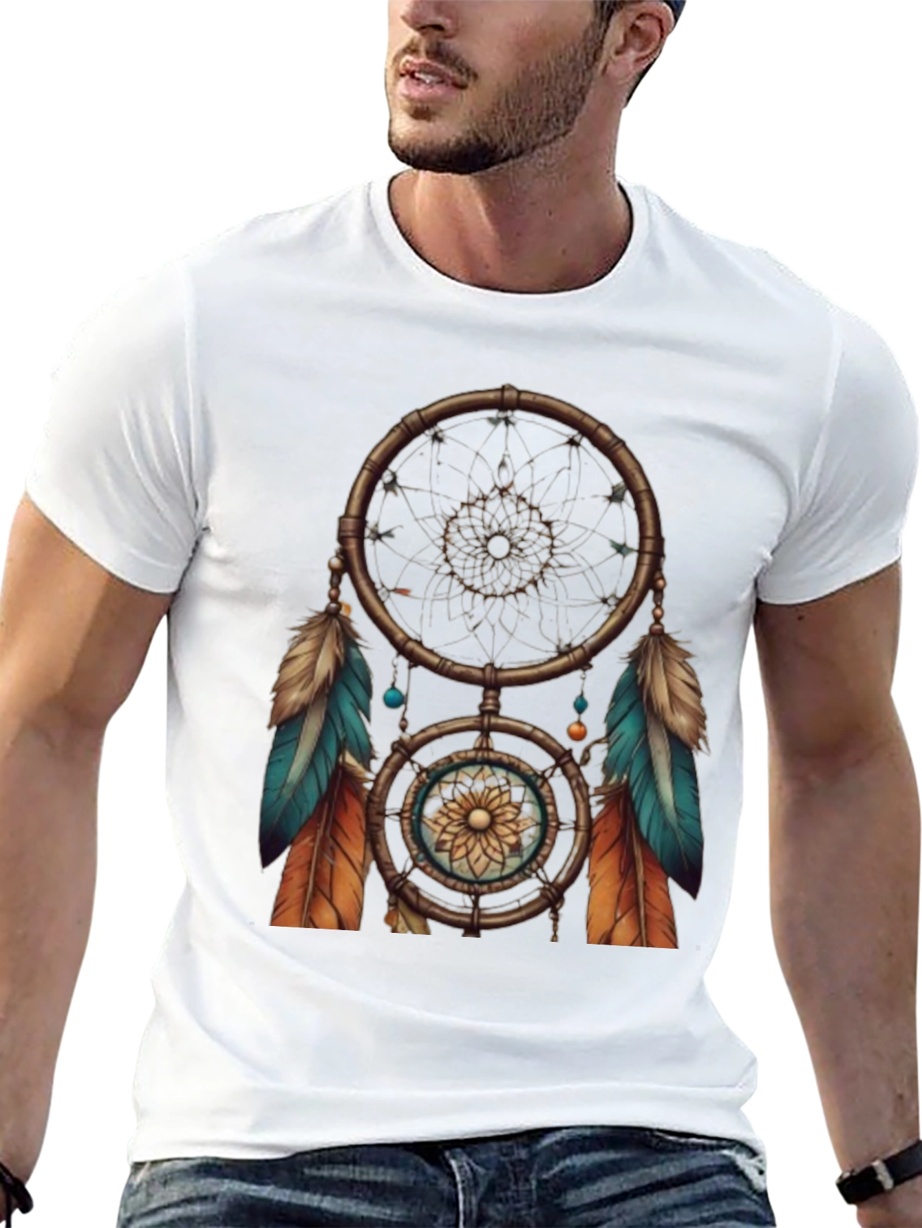 Dreamcatcher Graphic Tee - Black Cotton T-Shirt