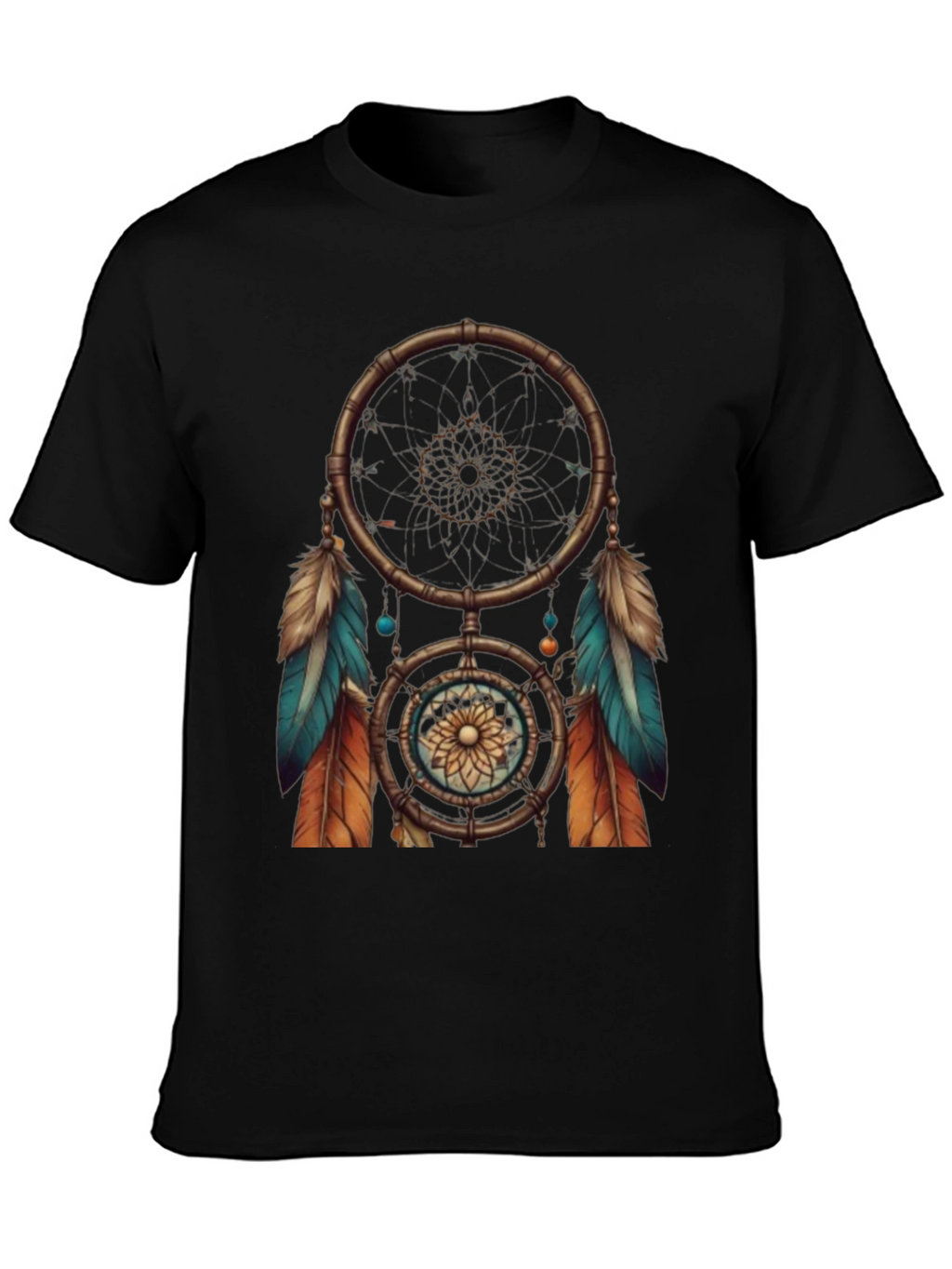 Dreamcatcher Graphic Tee - Black Cotton T-Shirt