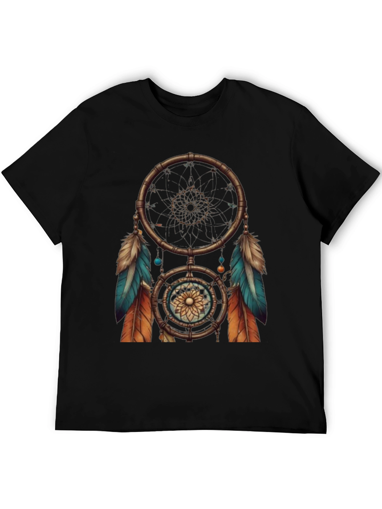 Dreamcatcher Graphic Tee - Black Cotton T-Shirt