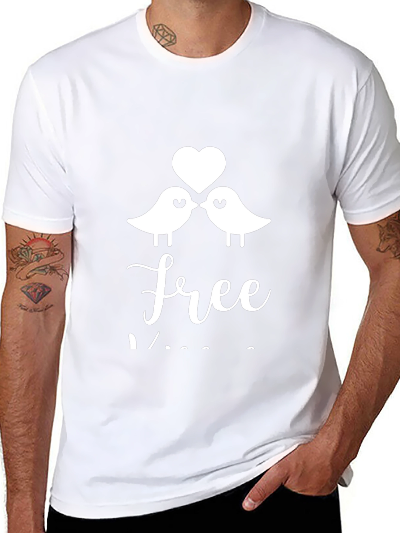 Love Birds Graphic Black T-Shirt