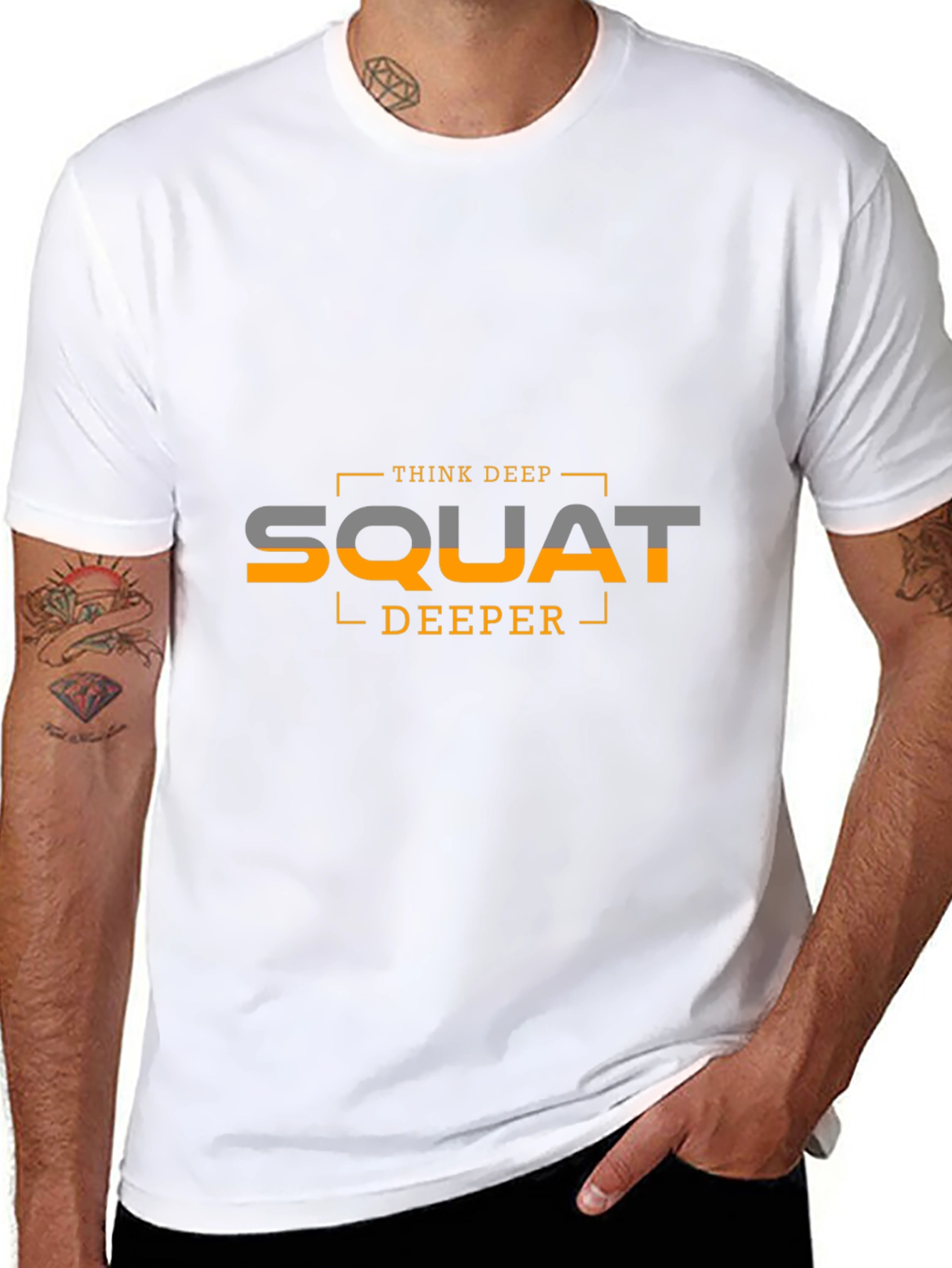Think Deep Squat Deeper Black Graphic Tee