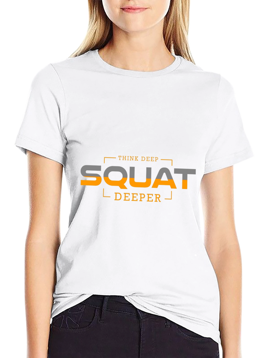 Think Deep Squat Deeper Black Graphic Tee