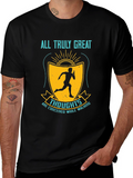 Inspirational Running T-Shirt - Great Thoughts While Walking