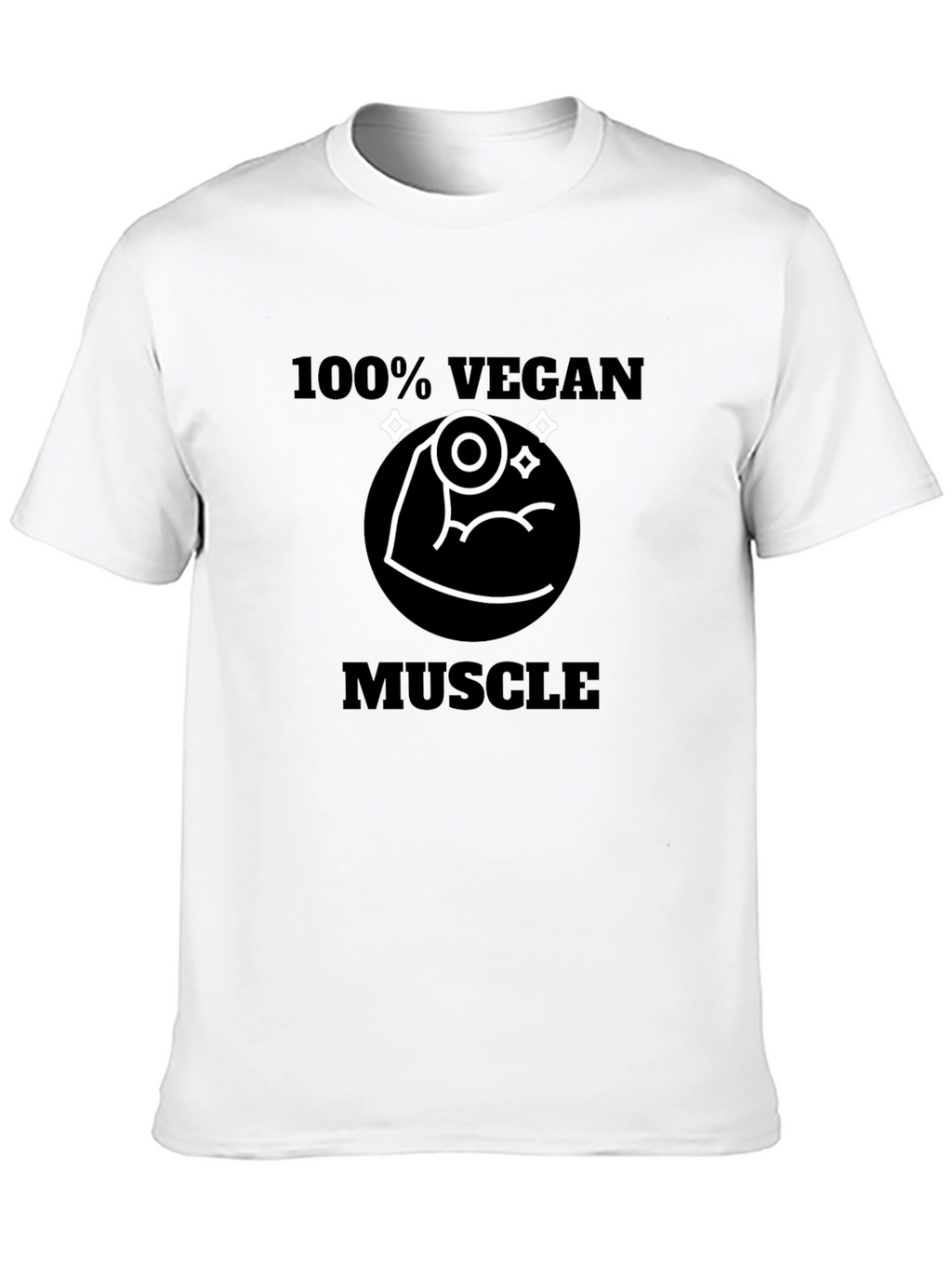 100% Vegan Muscle T-Shirt - Black Short Sleeve