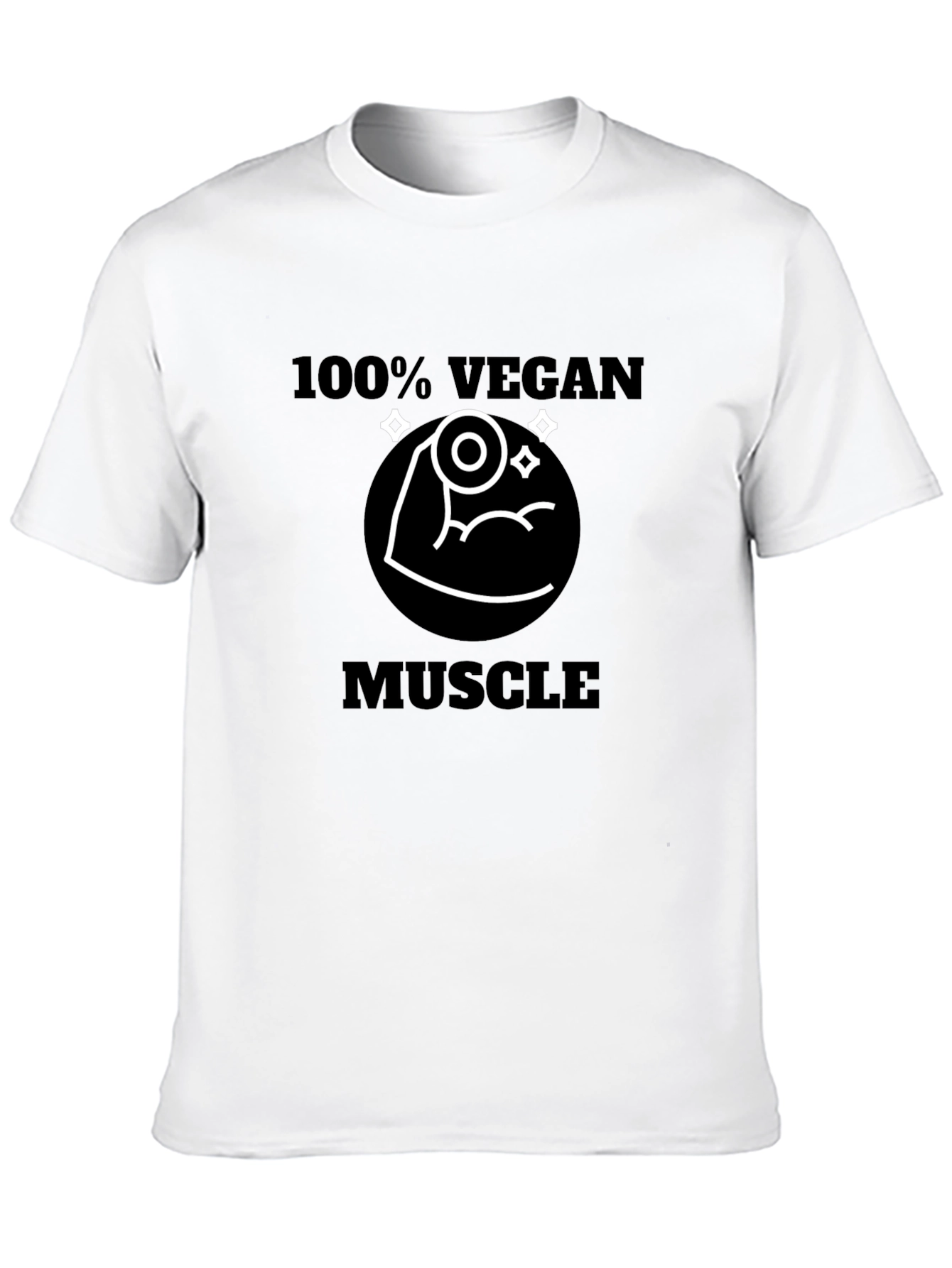 100% Vegan Muscle T-Shirt - Black Short Sleeve
