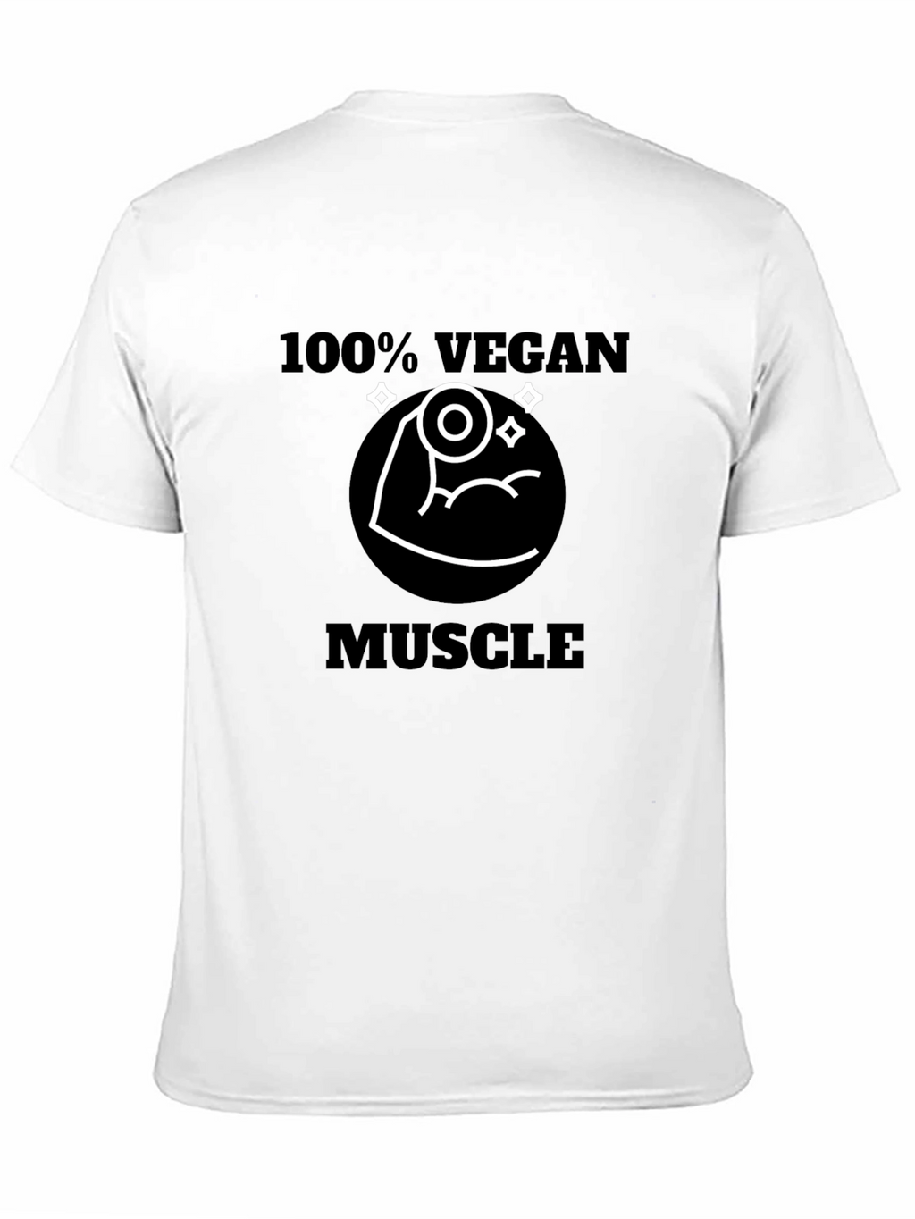 100% Vegan Muscle T-Shirt - Black Short Sleeve