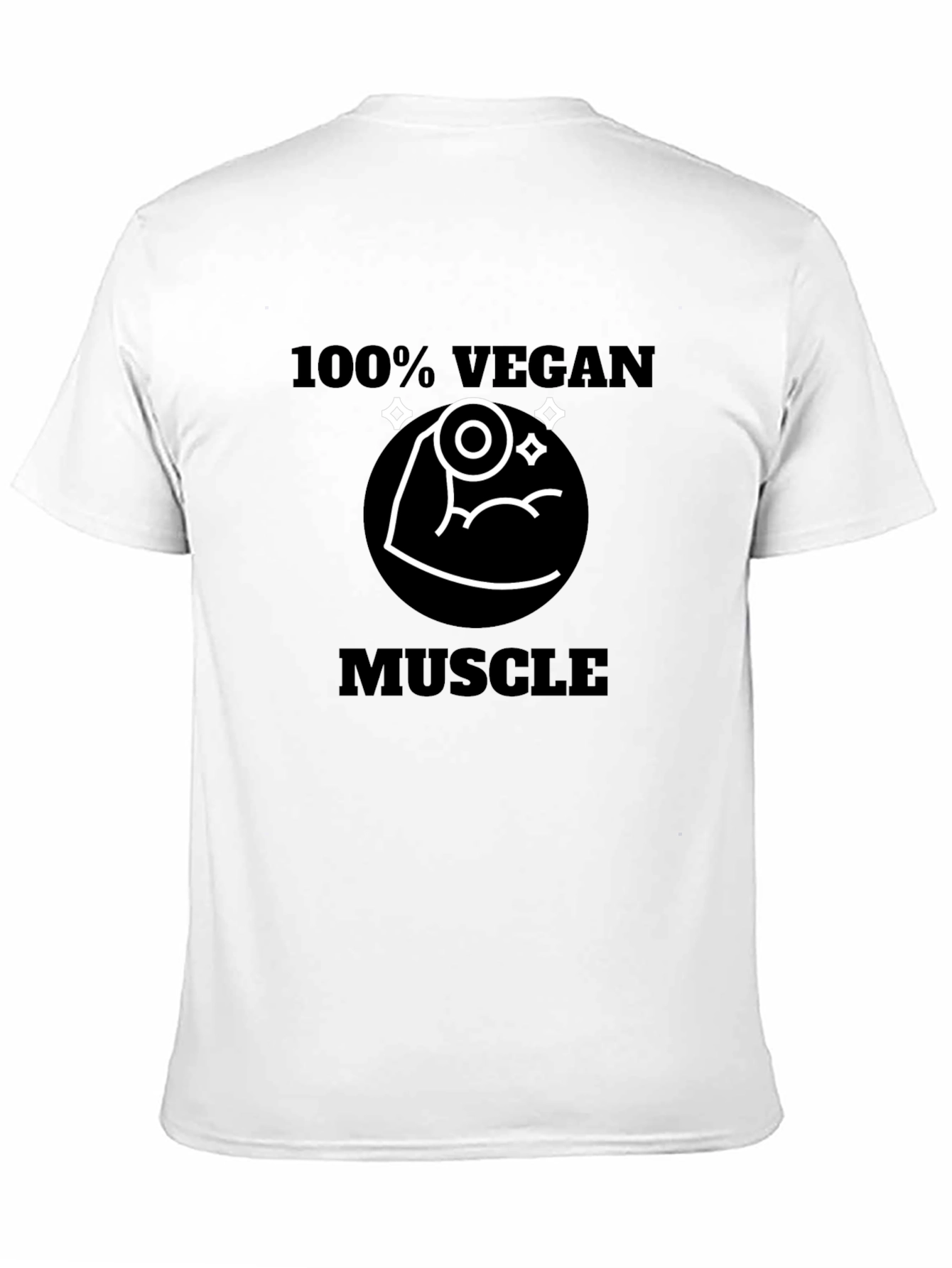 100% Vegan Muscle T-Shirt - Black Short Sleeve