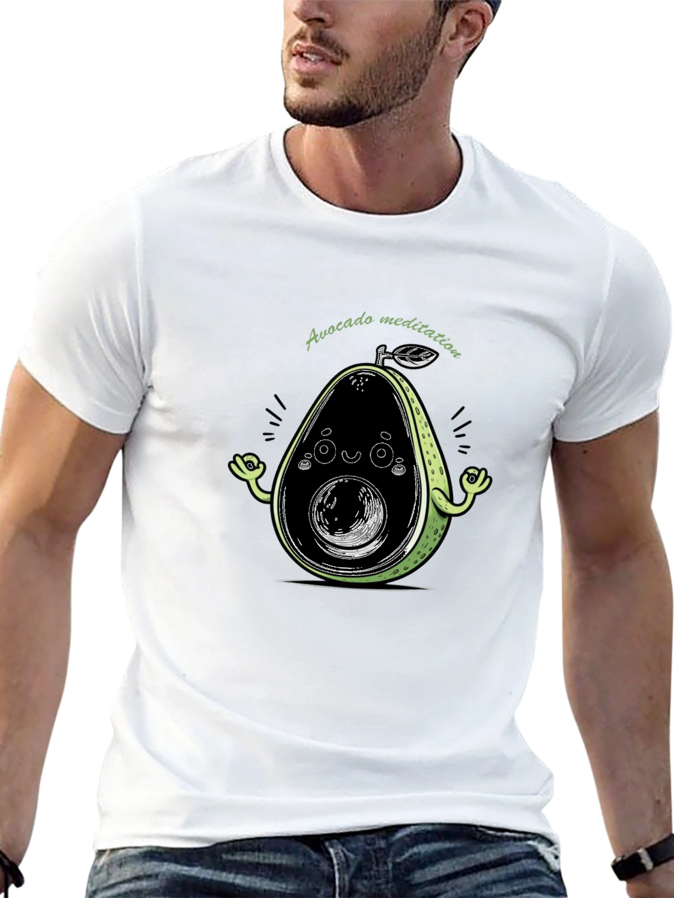 Avocado Meditation Black T-Shirt