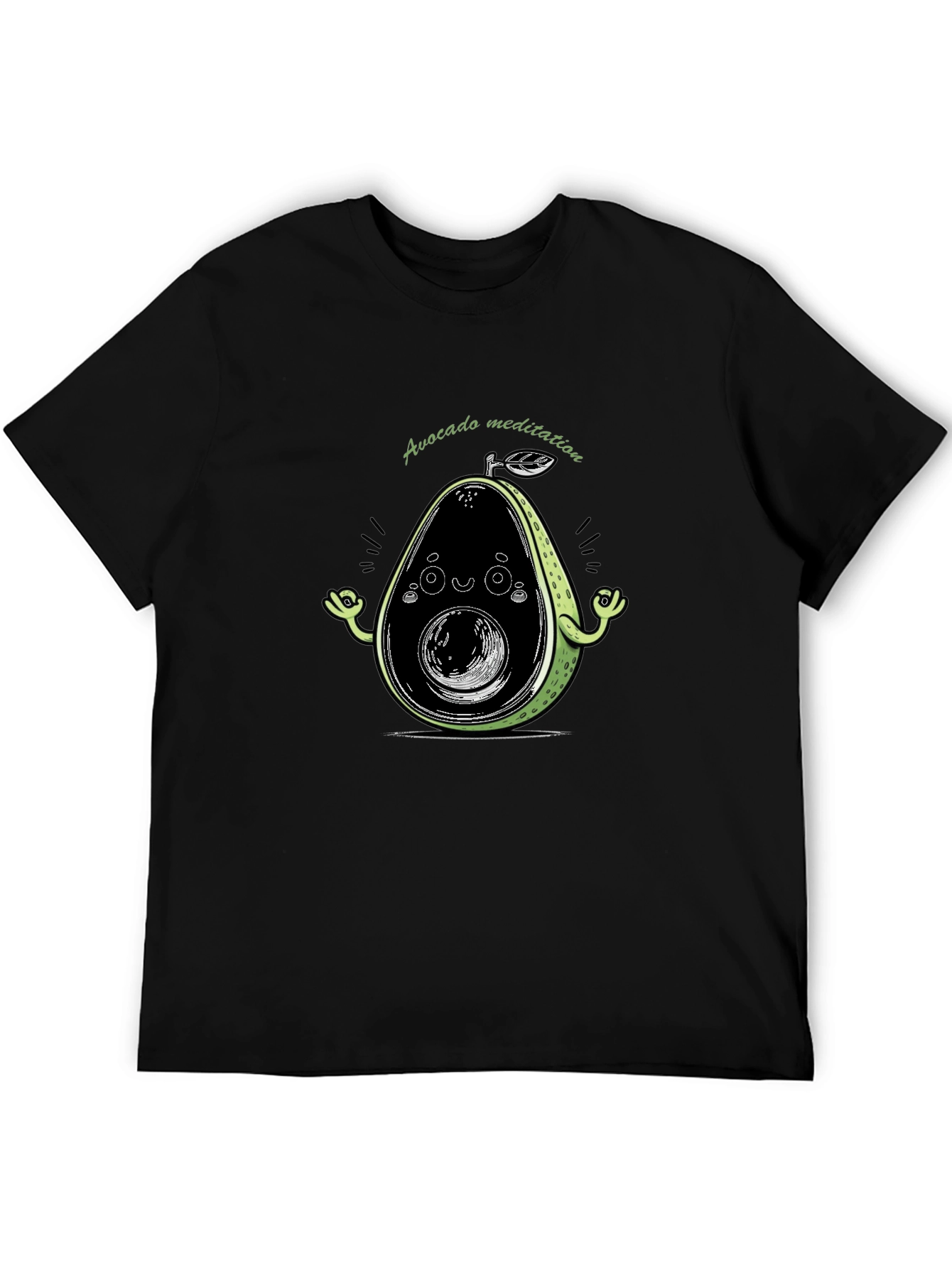 Avocado Meditation Black T-Shirt