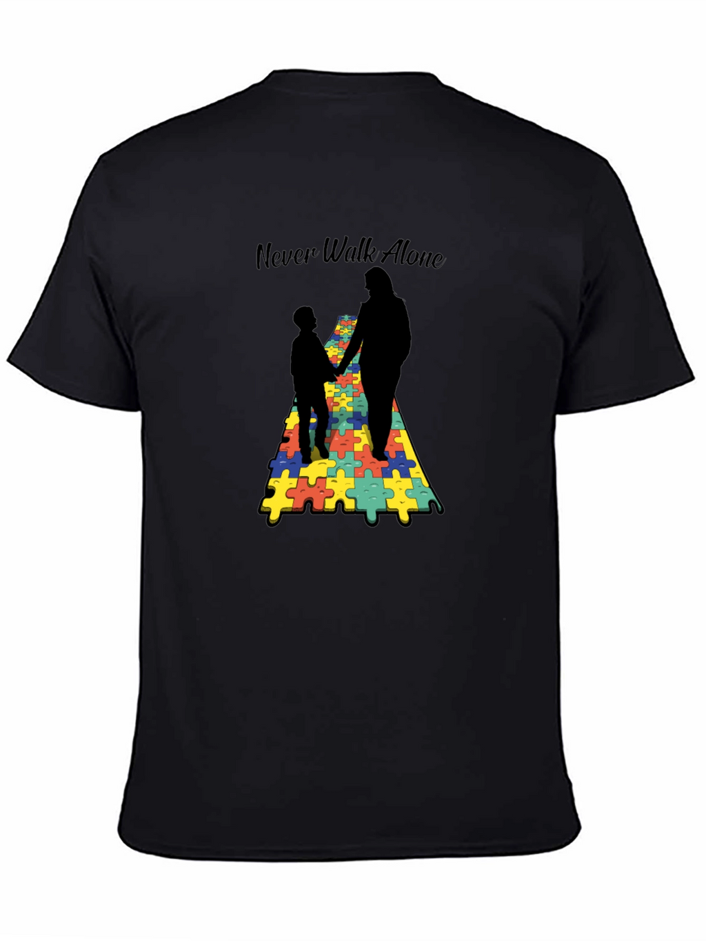 Never Walk Alone Autism Puzzle T-Shirt