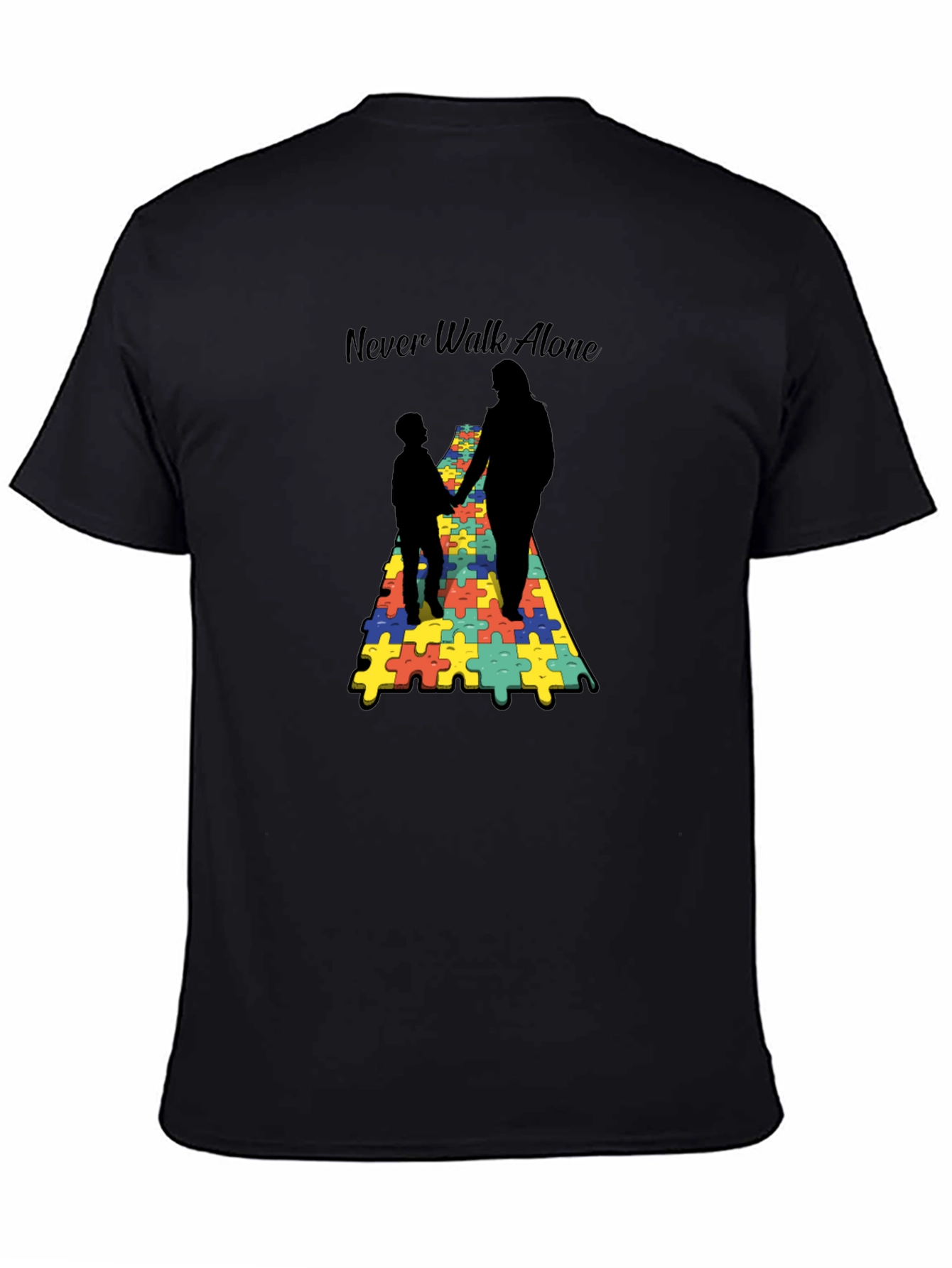 Never Walk Alone Autism Puzzle T-Shirt