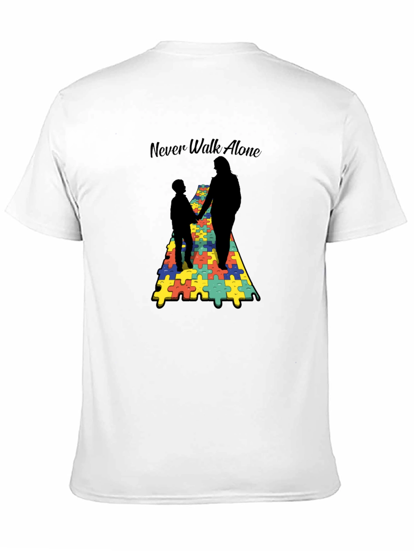 Never Walk Alone Autism Puzzle T-Shirt