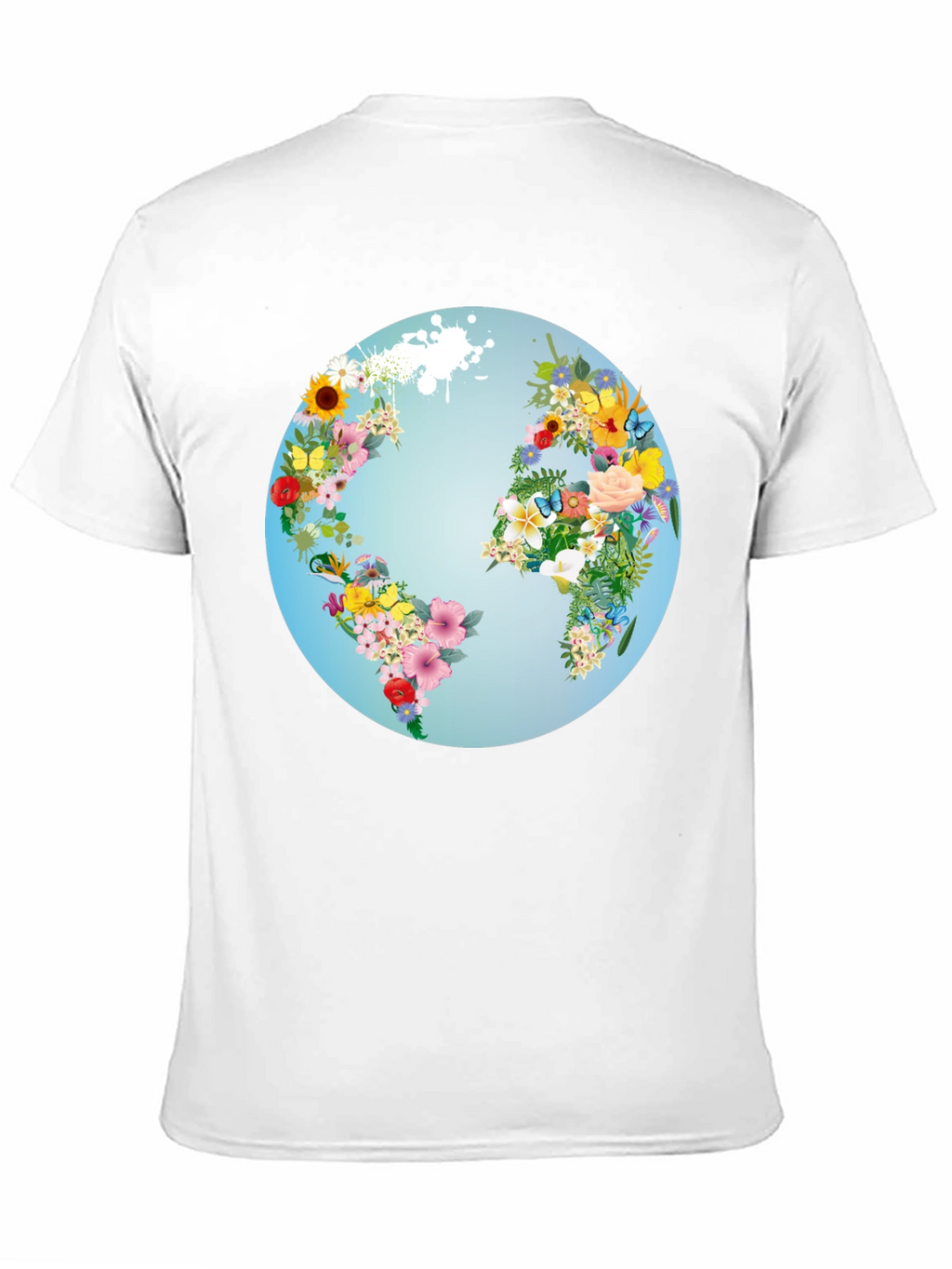 Floral World Map Graphic Tee