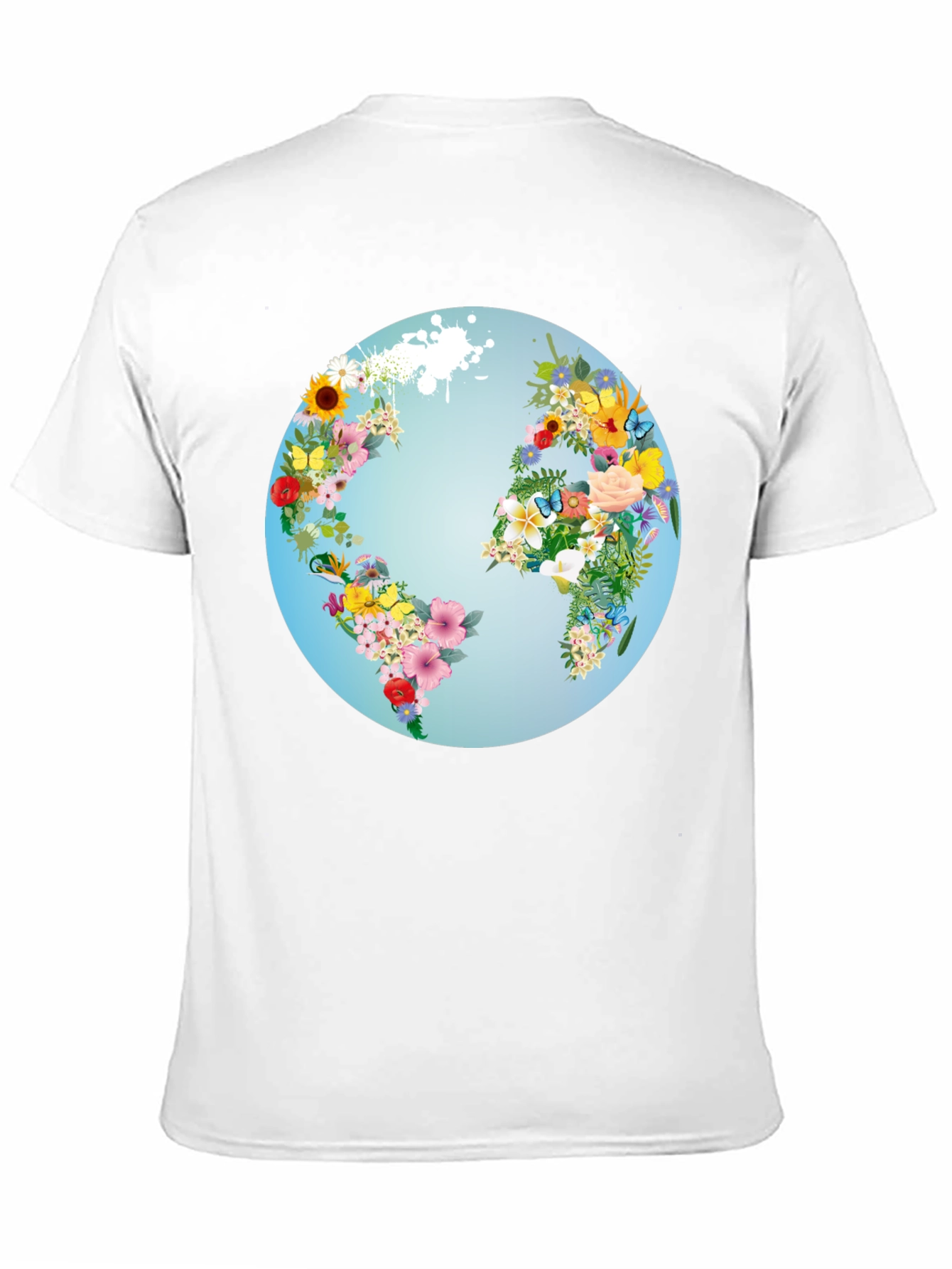 Floral World Map Graphic Tee