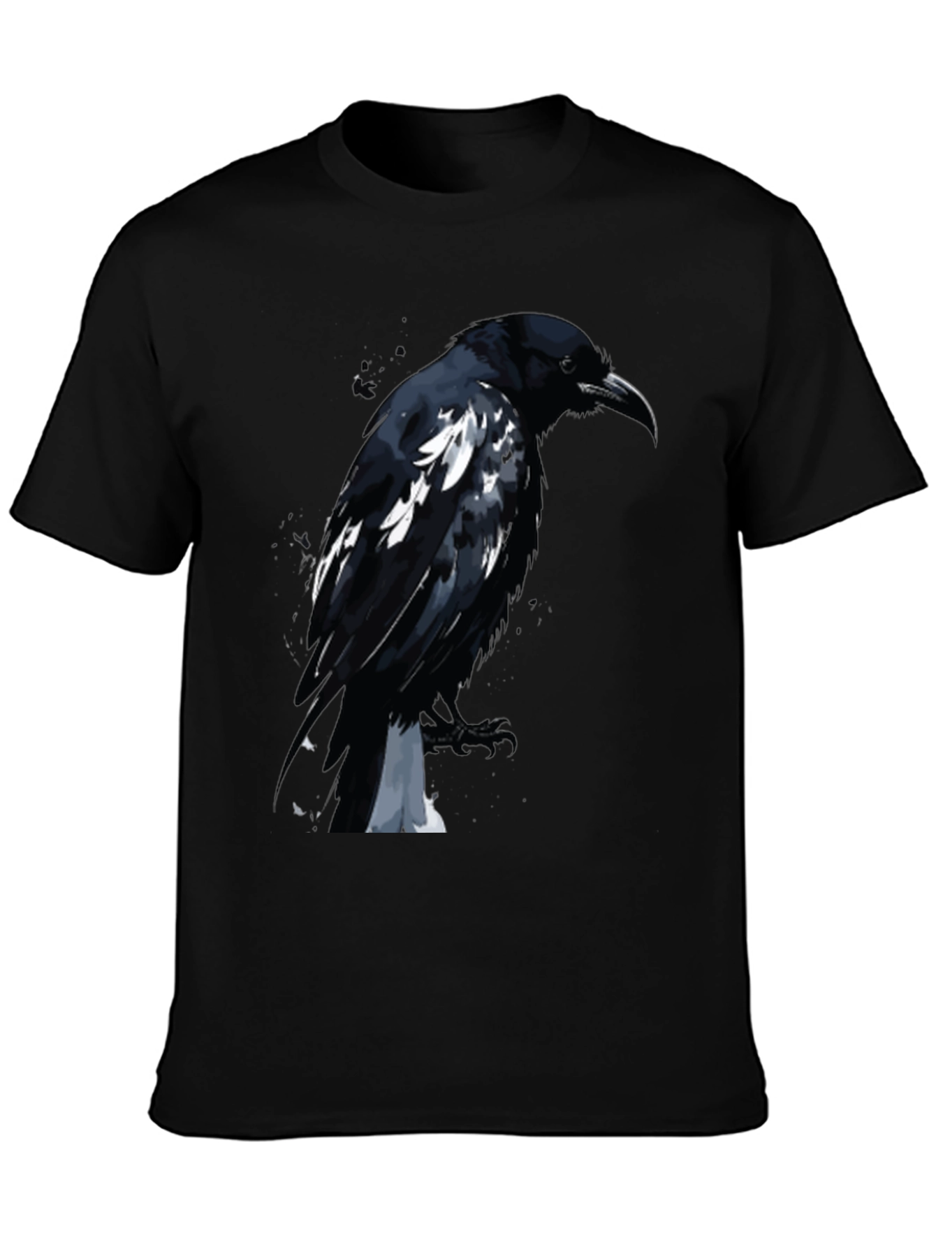 Raven Graphic Tee - Black Cotton T-Shirt