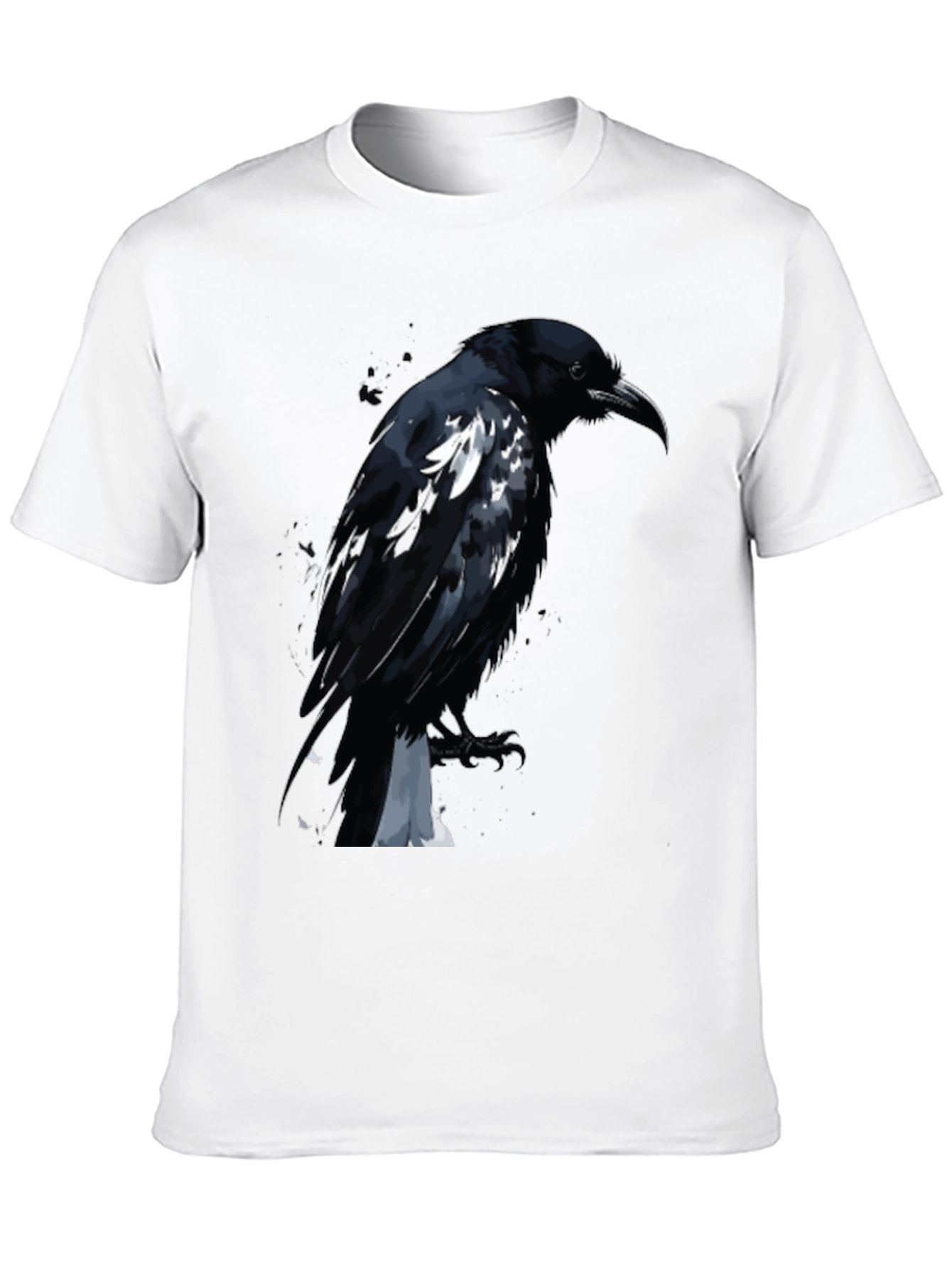 Raven Graphic Tee - Black Cotton T-Shirt