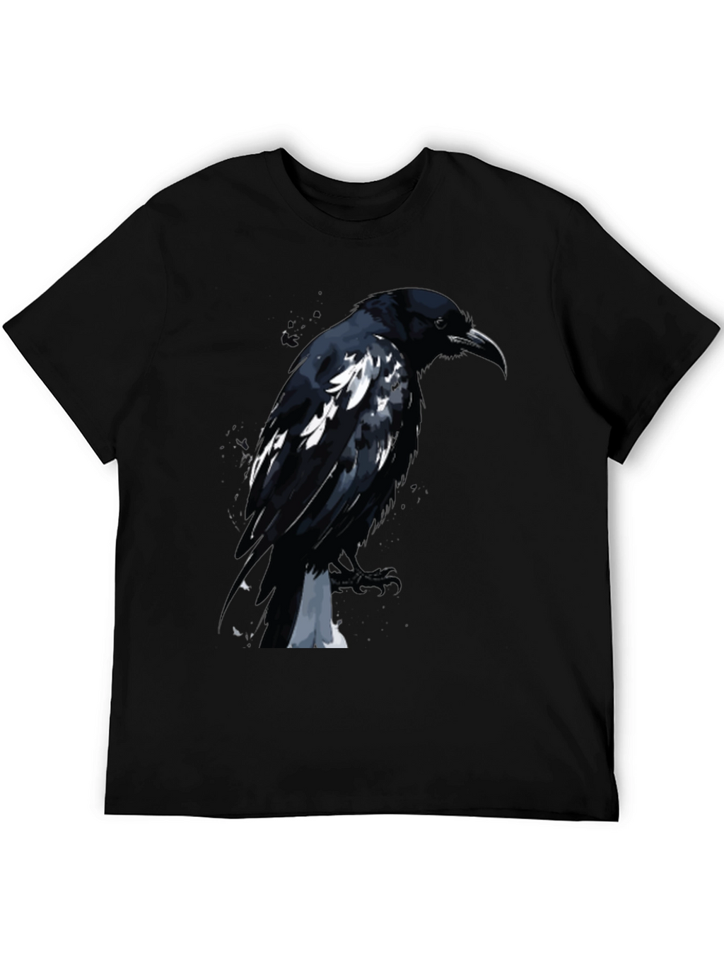 Raven Graphic Tee - Black Cotton T-Shirt