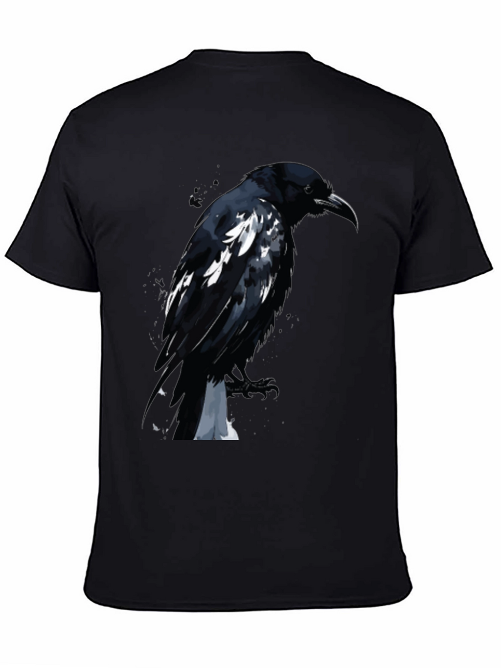 Raven Graphic Tee - Black Cotton T-Shirt