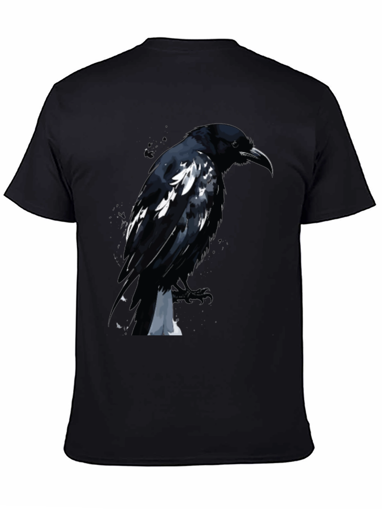 Raven Graphic Tee - Black Cotton T-Shirt