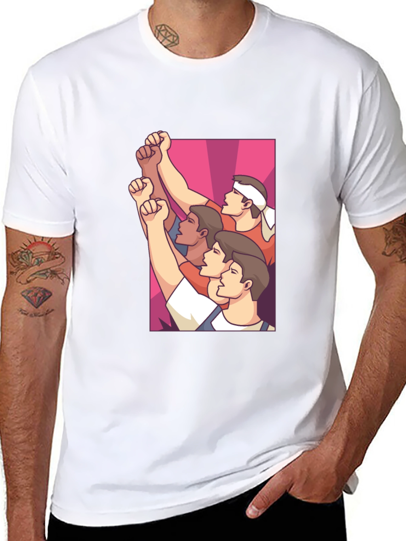 Black Graphic Tee - Mens Solidarity Fist T-Shirt