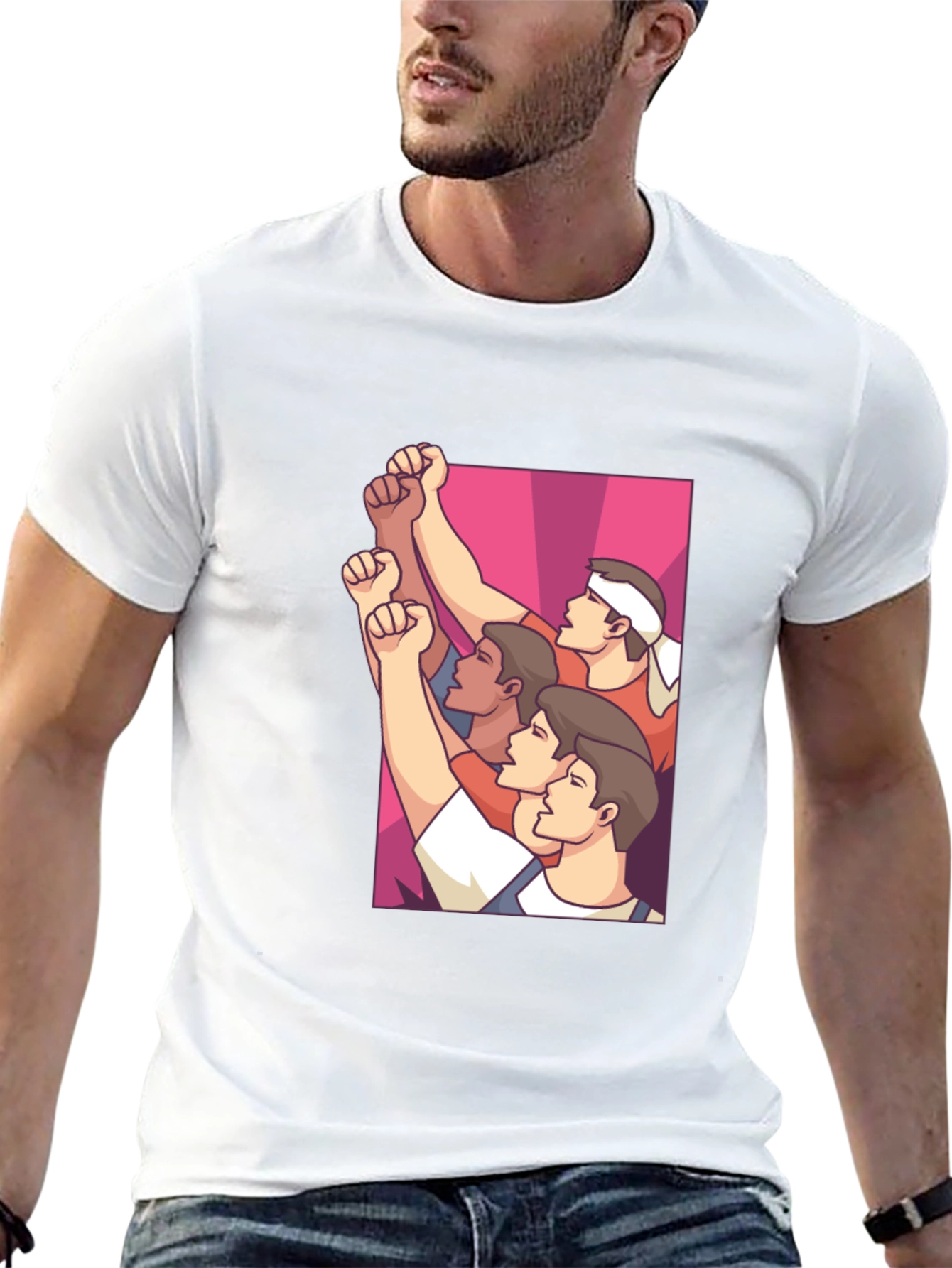 Black Graphic Tee - Mens Solidarity Fist T-Shirt