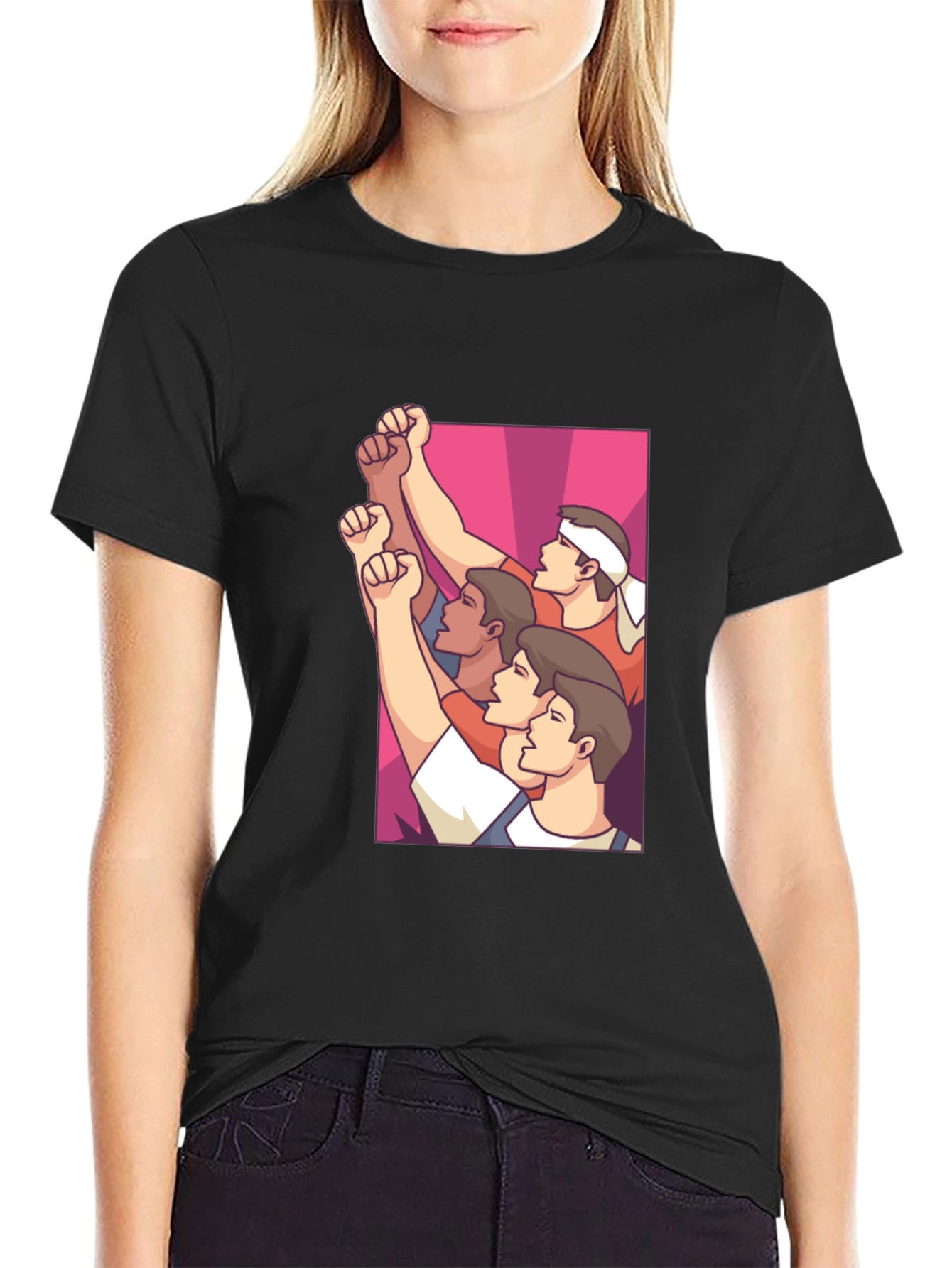 Black Graphic Tee - Mens Solidarity Fist T-Shirt