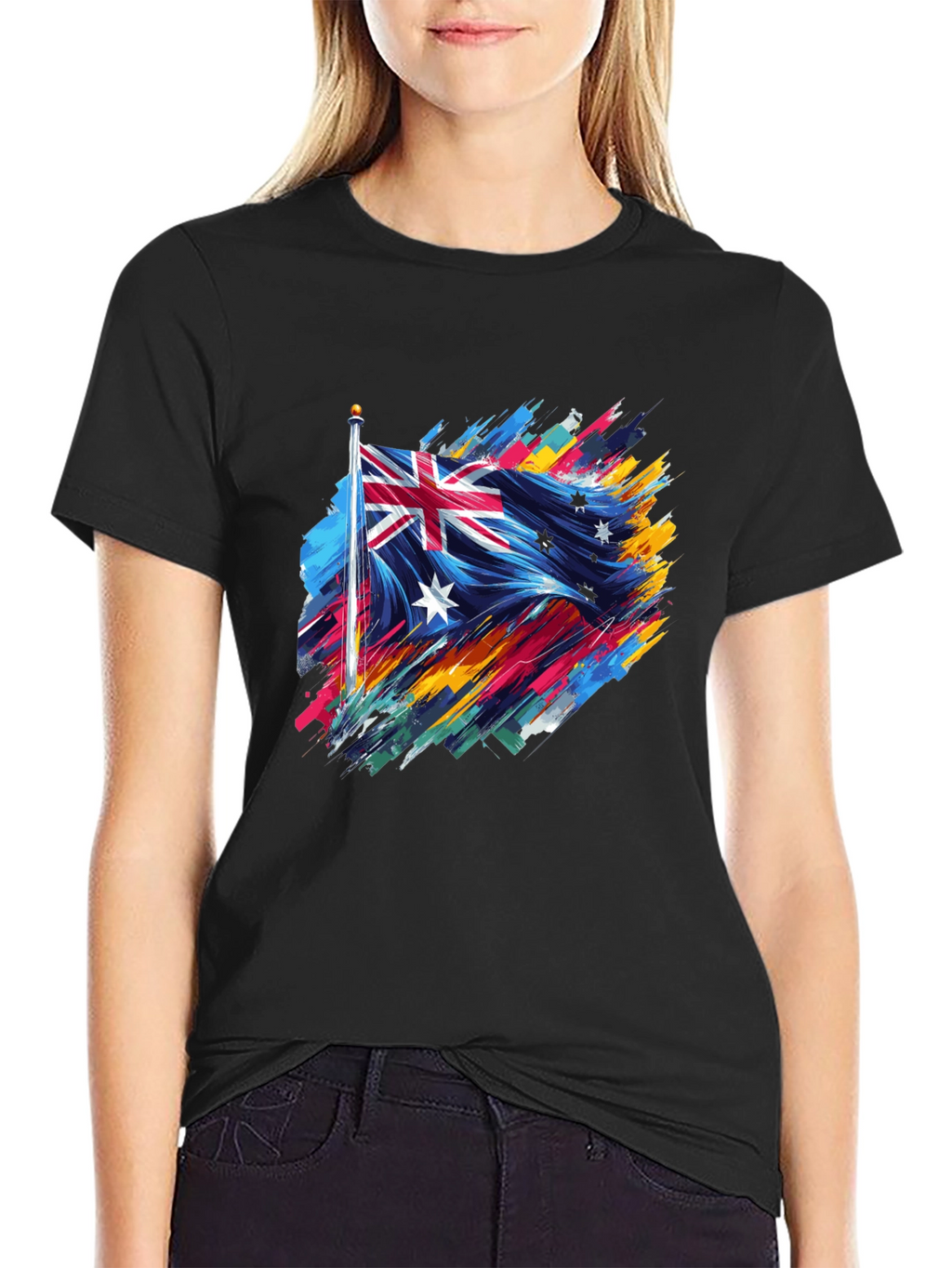 Abstract Australia Flag Graphic T-Shirt