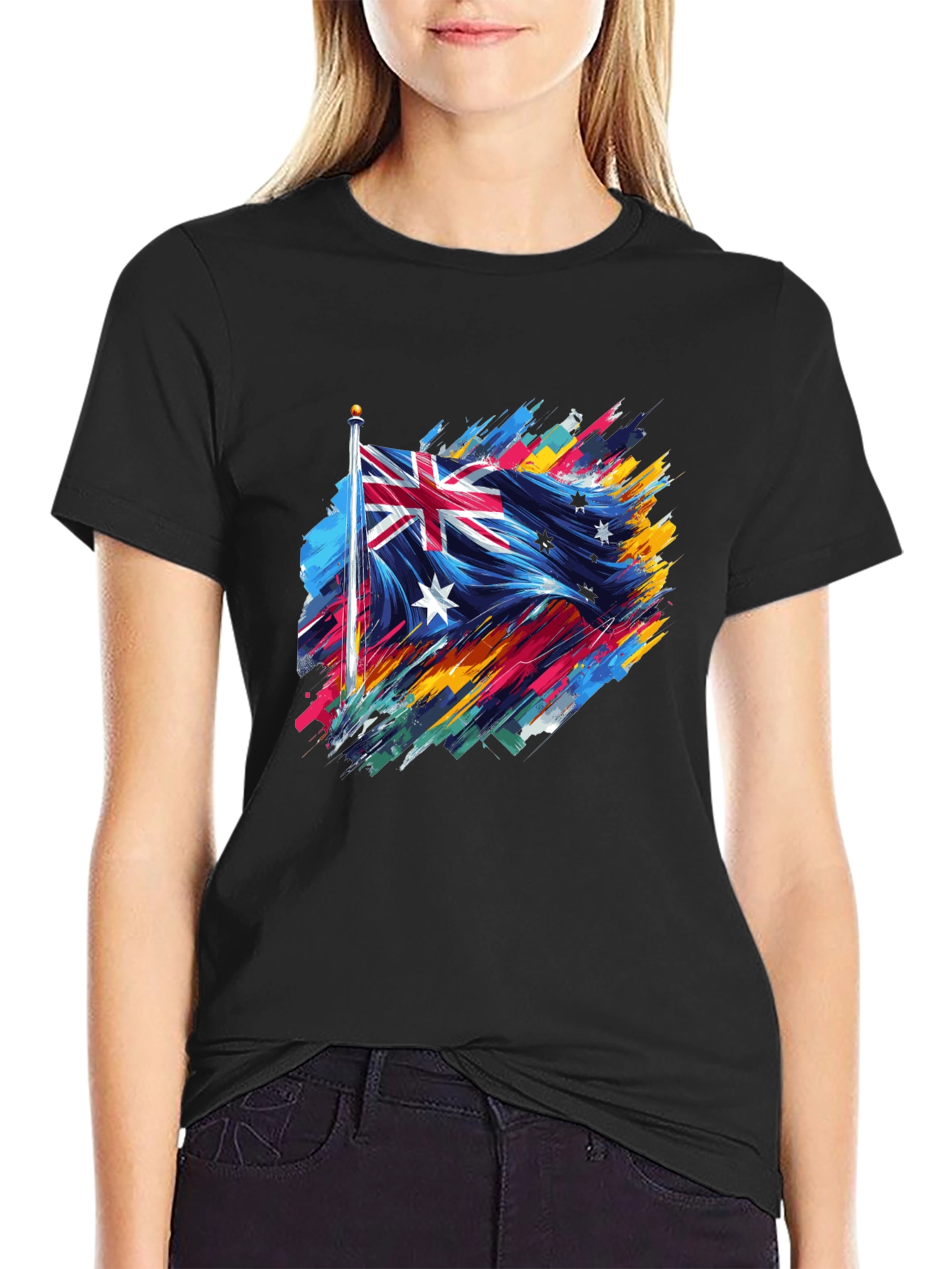 Abstract Australia Flag Graphic T-Shirt