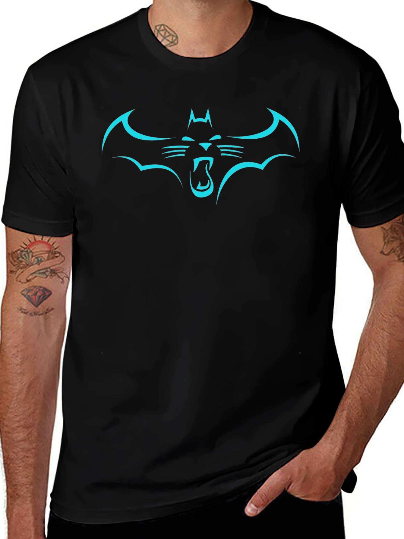 Batman Cat T-Shirt - Graphic Tee - Black
