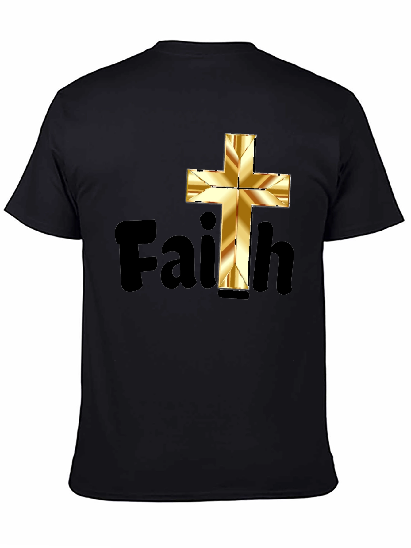 Faith Graphic Tee - Golden Cross Design