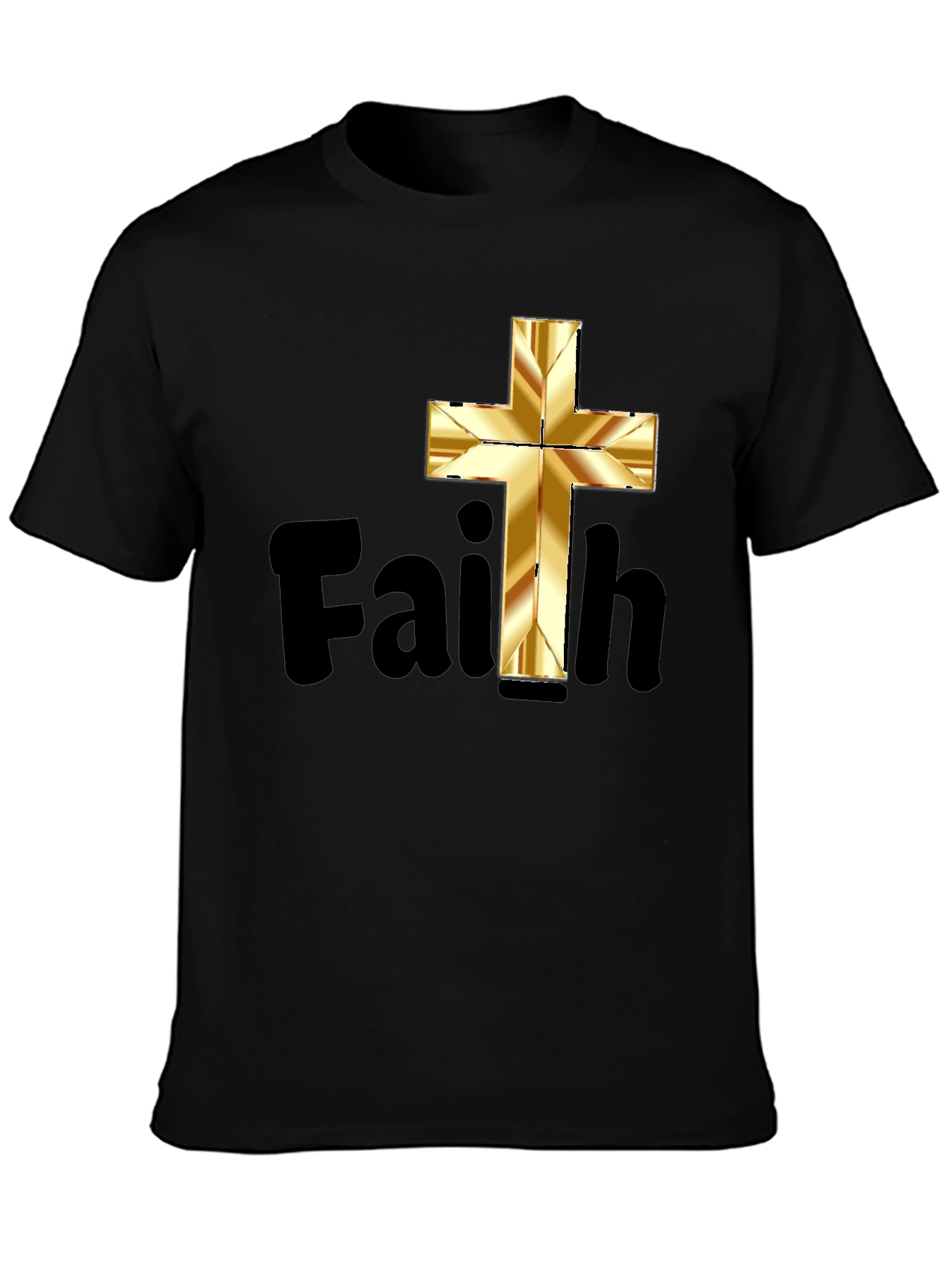 Faith Graphic Tee - Golden Cross Design