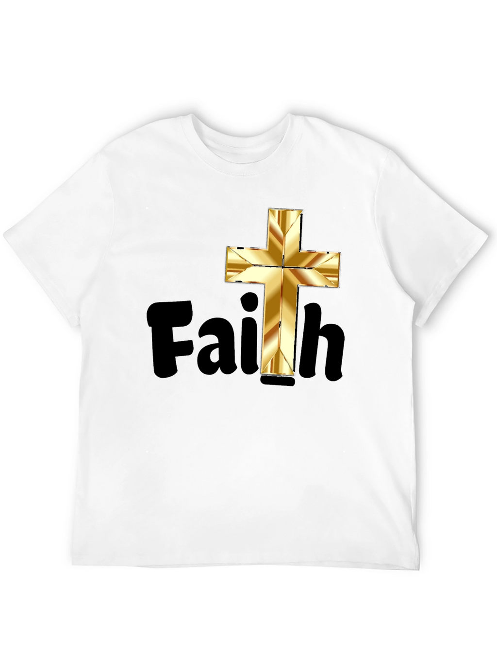 Faith Graphic Tee - Golden Cross Design