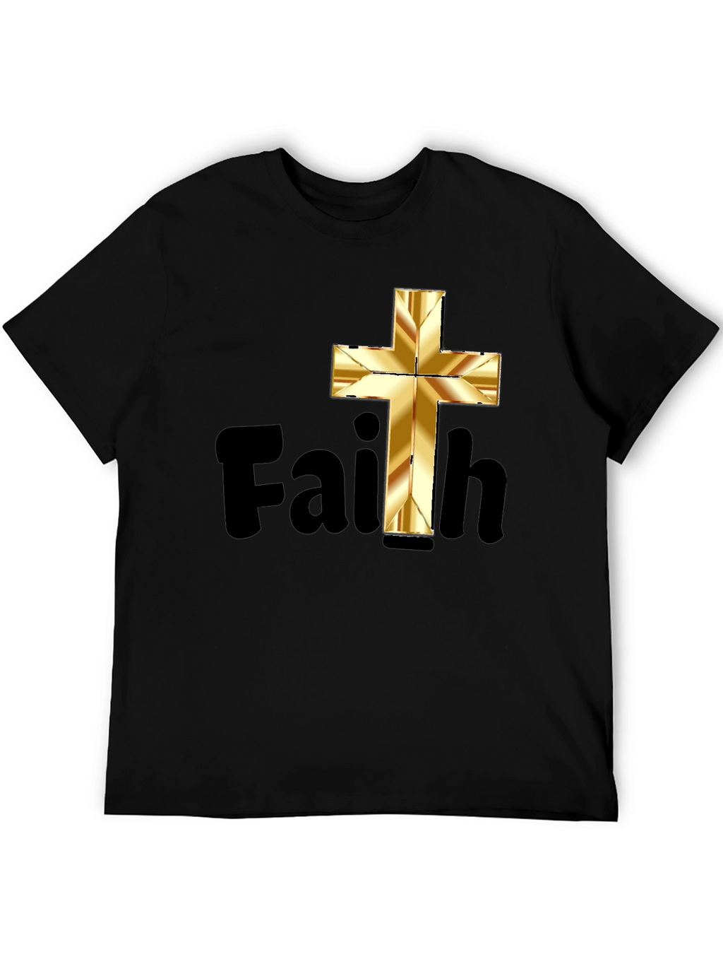 Faith Graphic Tee - Golden Cross Design