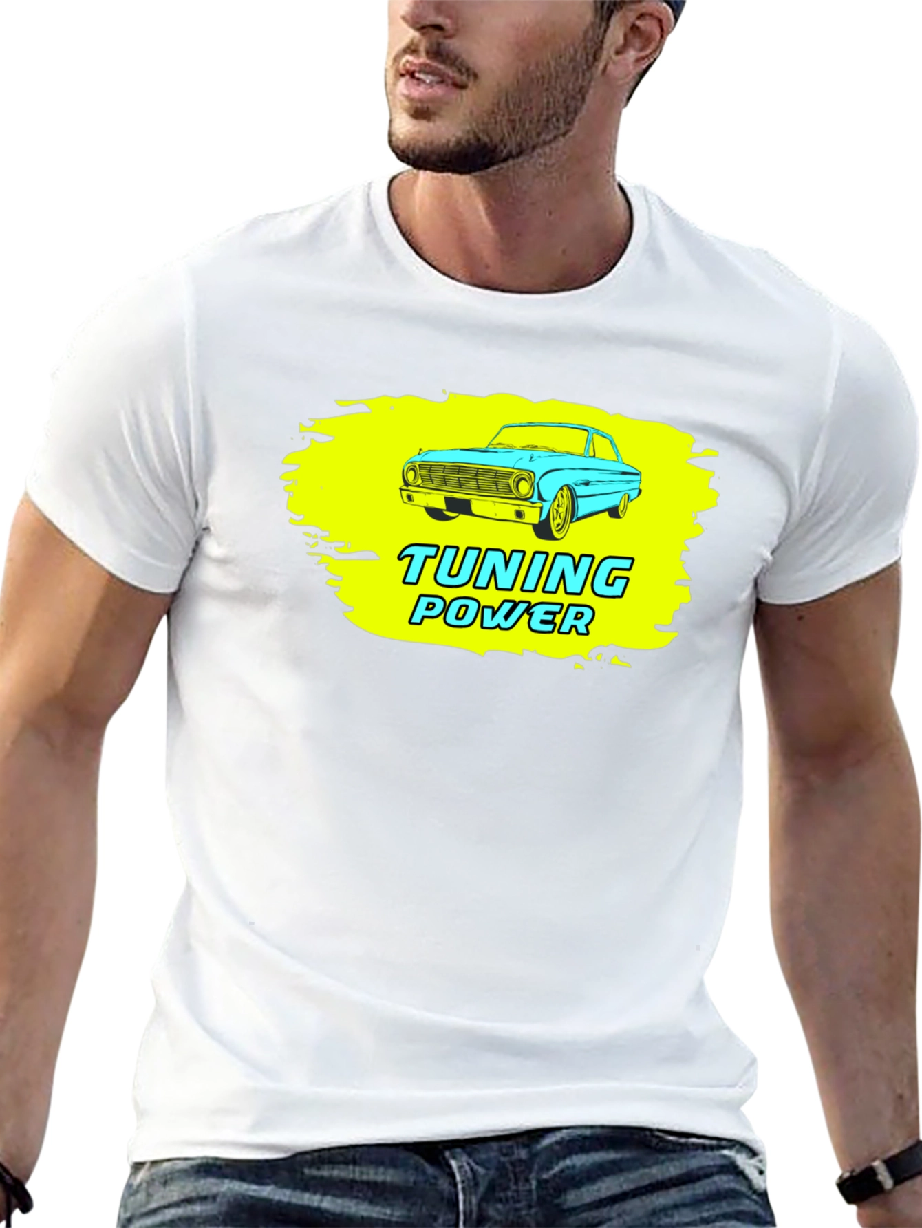 Tuning Power Car Graphic Black T-Shirt