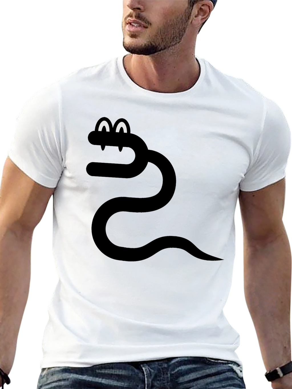 Funny Snake Graphic Tee - Black T-Shirt
