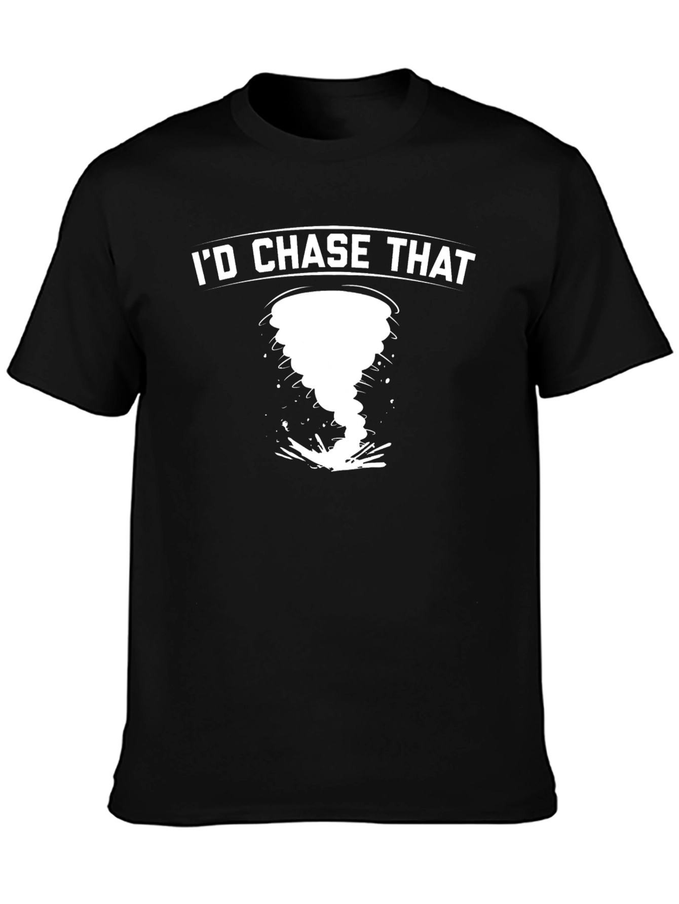 Id Chase That Tornado Black Graphic T-Shirt