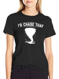 Id Chase That Tornado Black Graphic T-Shirt