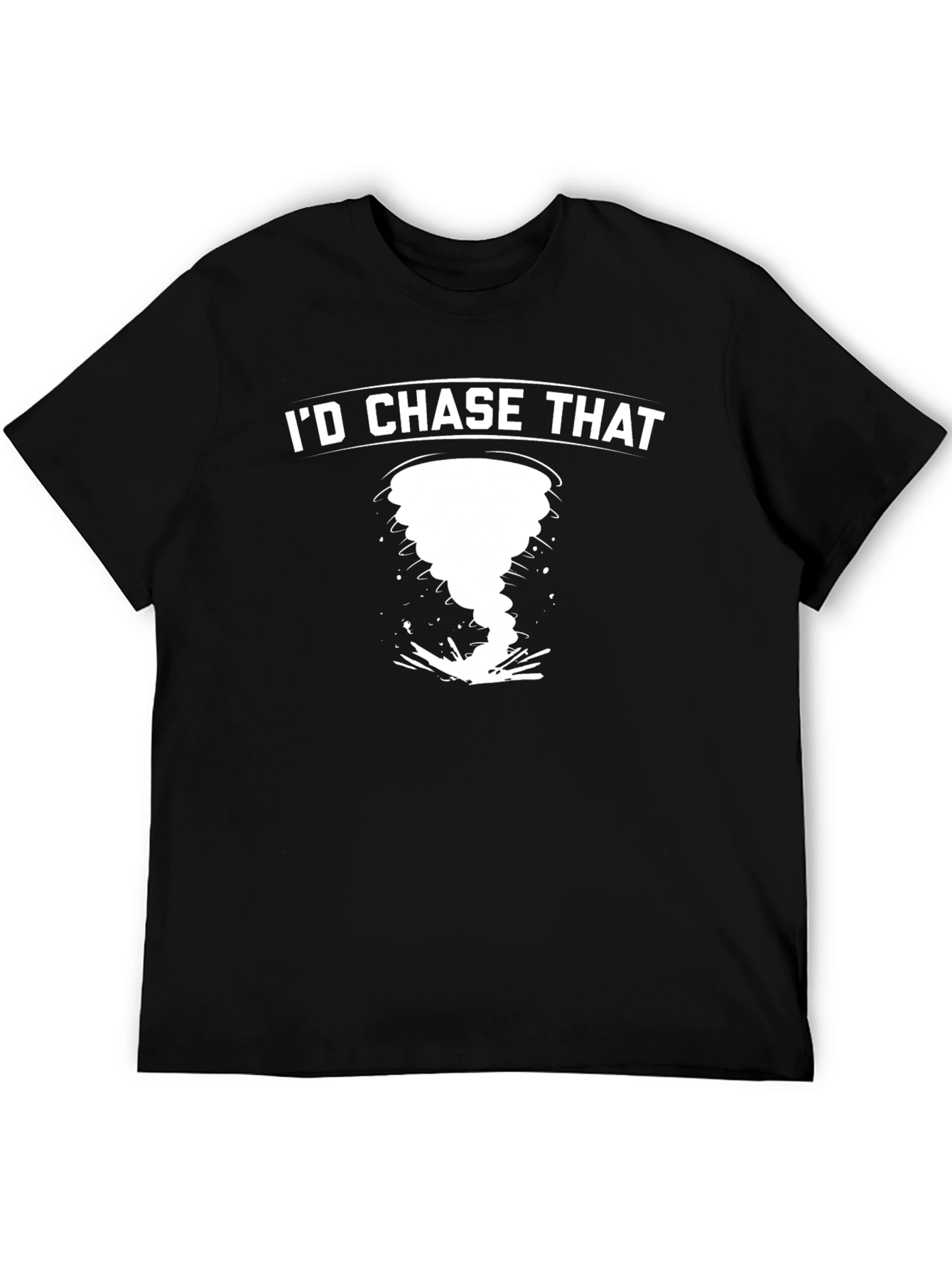 Id Chase That Tornado Black Graphic T-Shirt