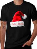 Festive Cheer Santa Hat Graphic T-Shirt