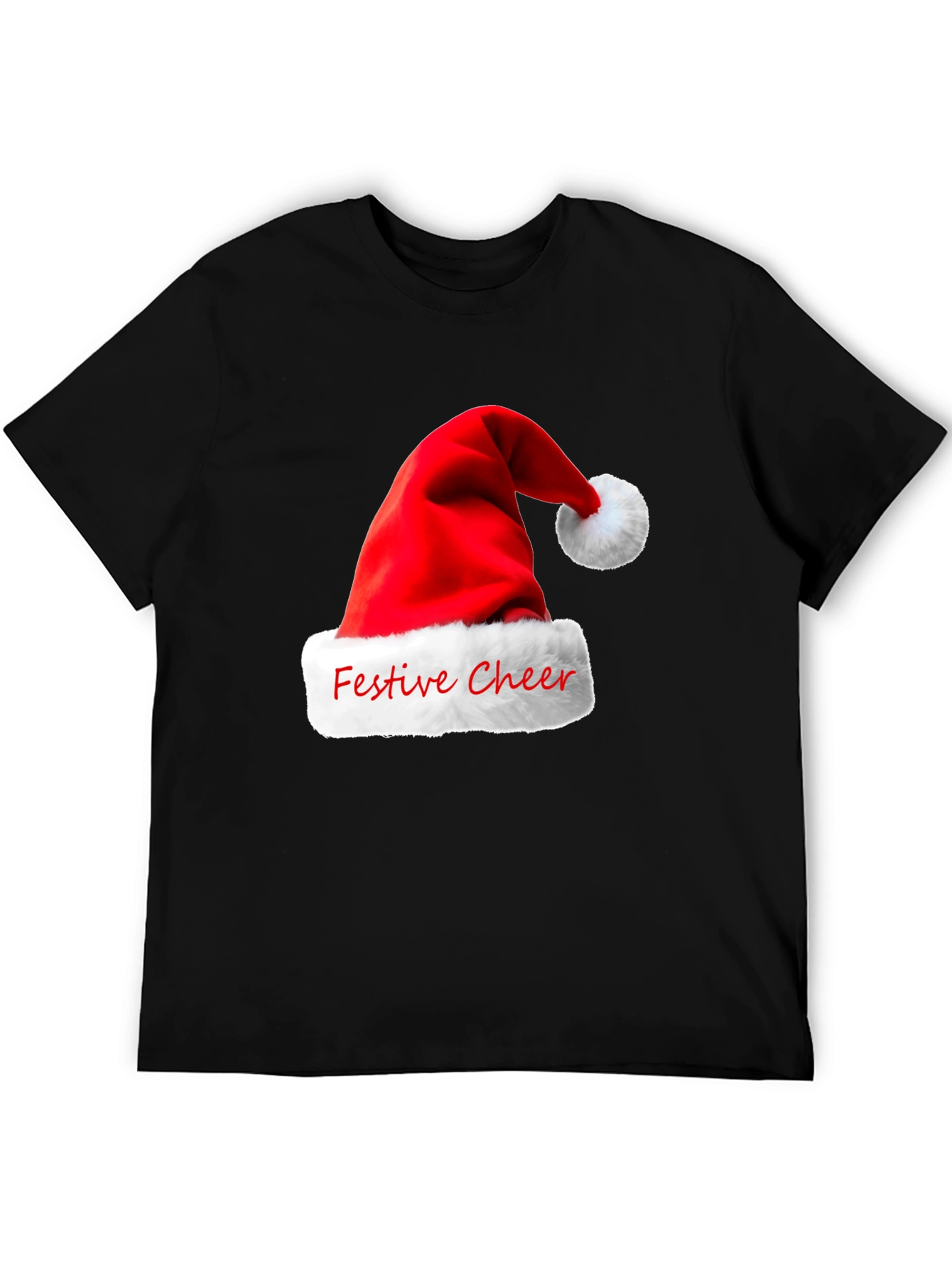 Festive Cheer Santa Hat Graphic T-Shirt