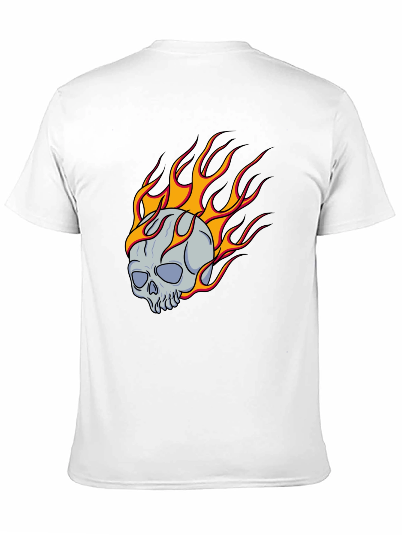 Flaming Skull Graphic Tee - Classic Black