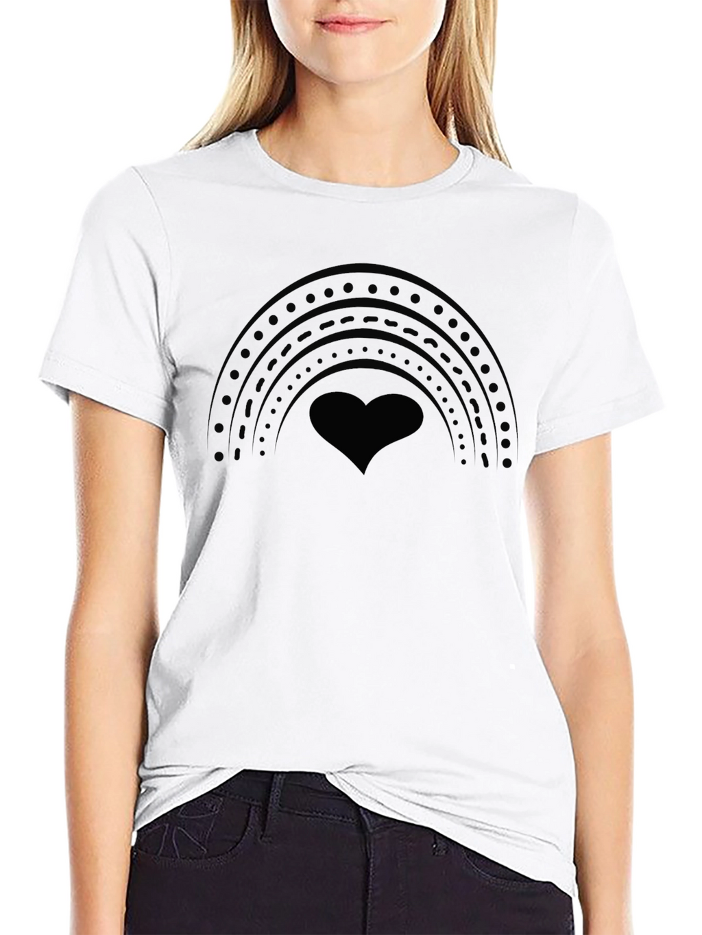Black Heart Rainbow Graphic T-Shirt