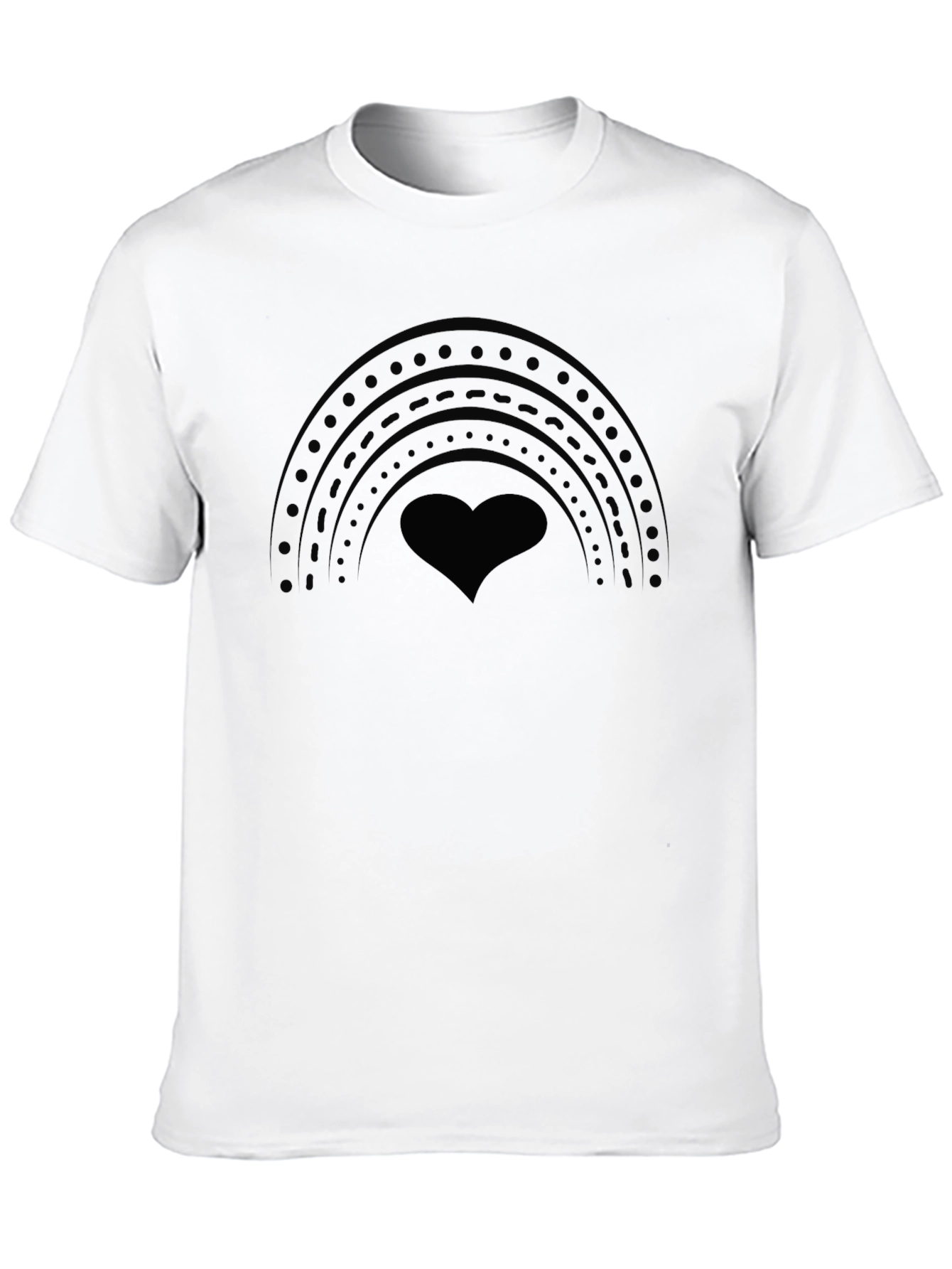 Black Heart Rainbow Graphic T-Shirt