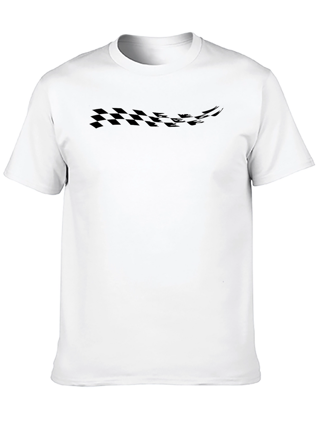 Black Racing Checkered Graphic Tee