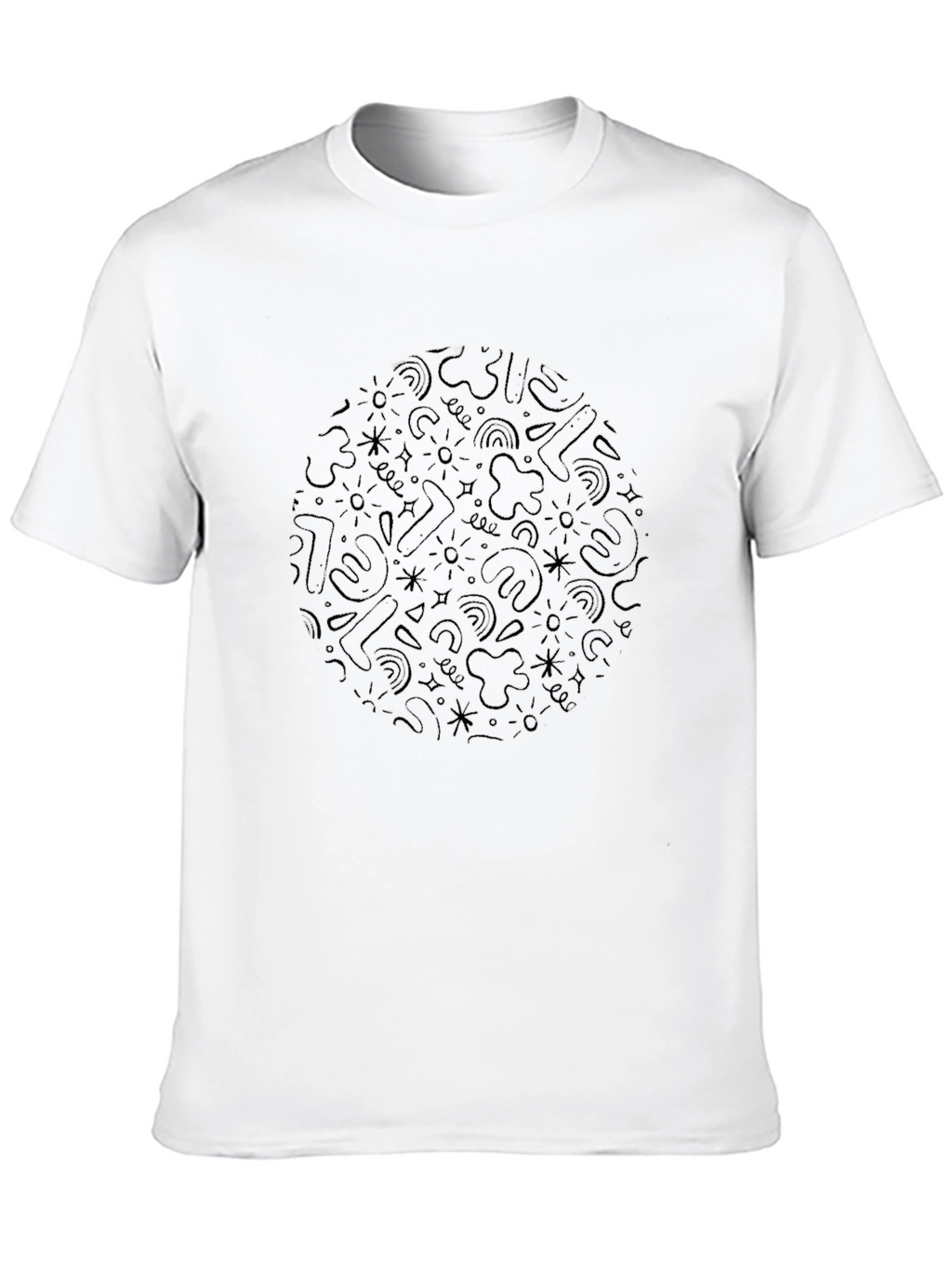 Abstract Pattern Black T-Shirt