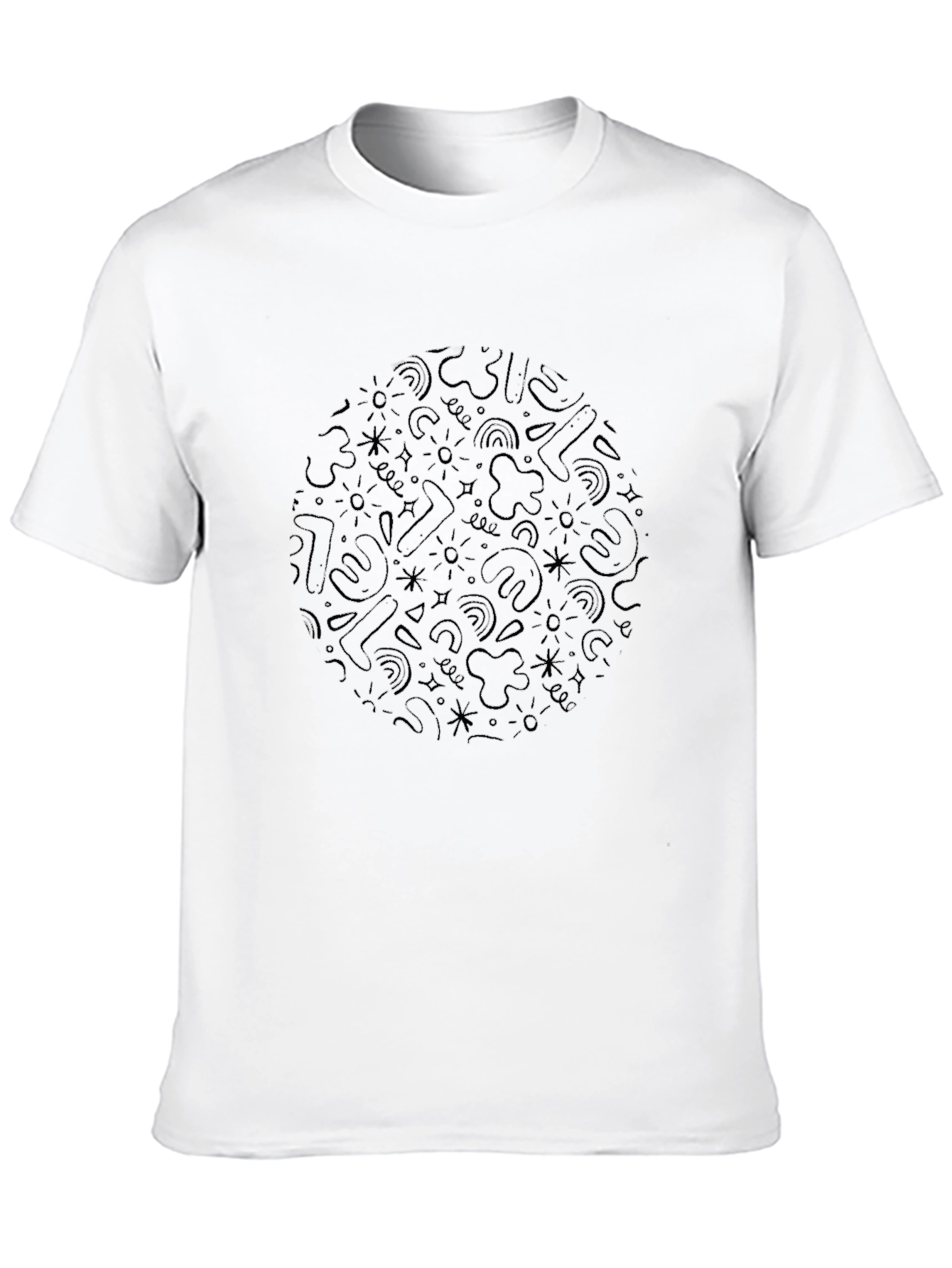 Abstract Pattern Black T-Shirt