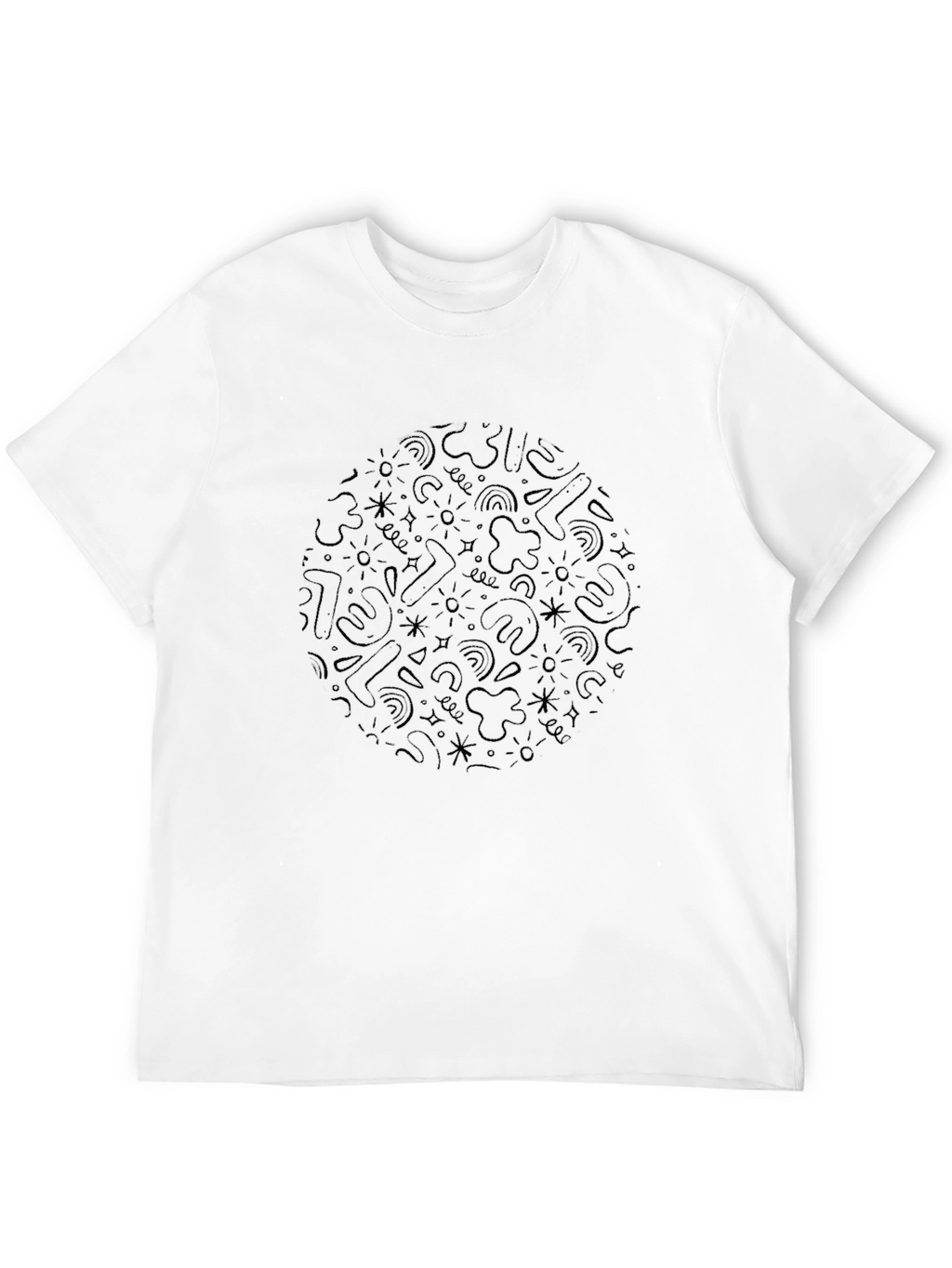 Abstract Pattern Black T-Shirt