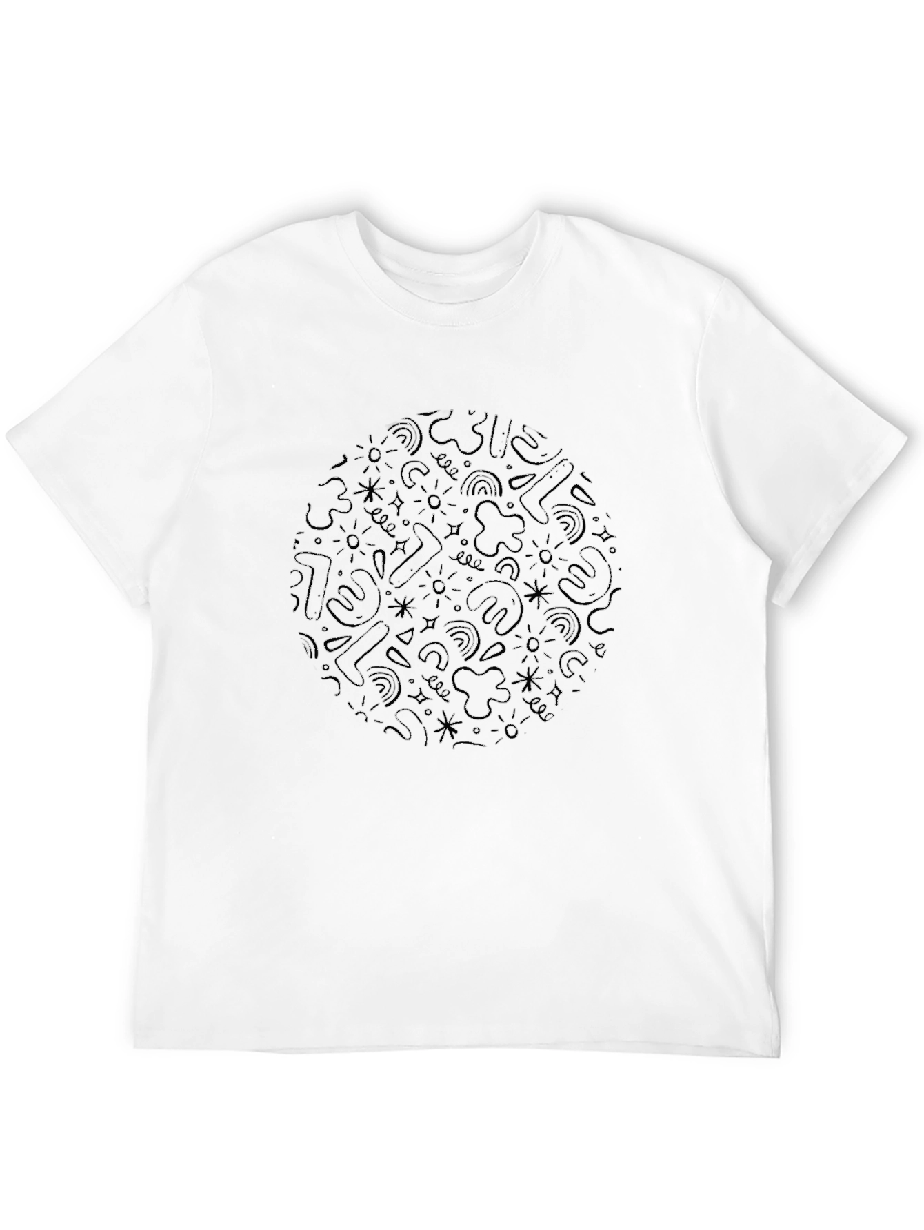 Abstract Pattern Black T-Shirt